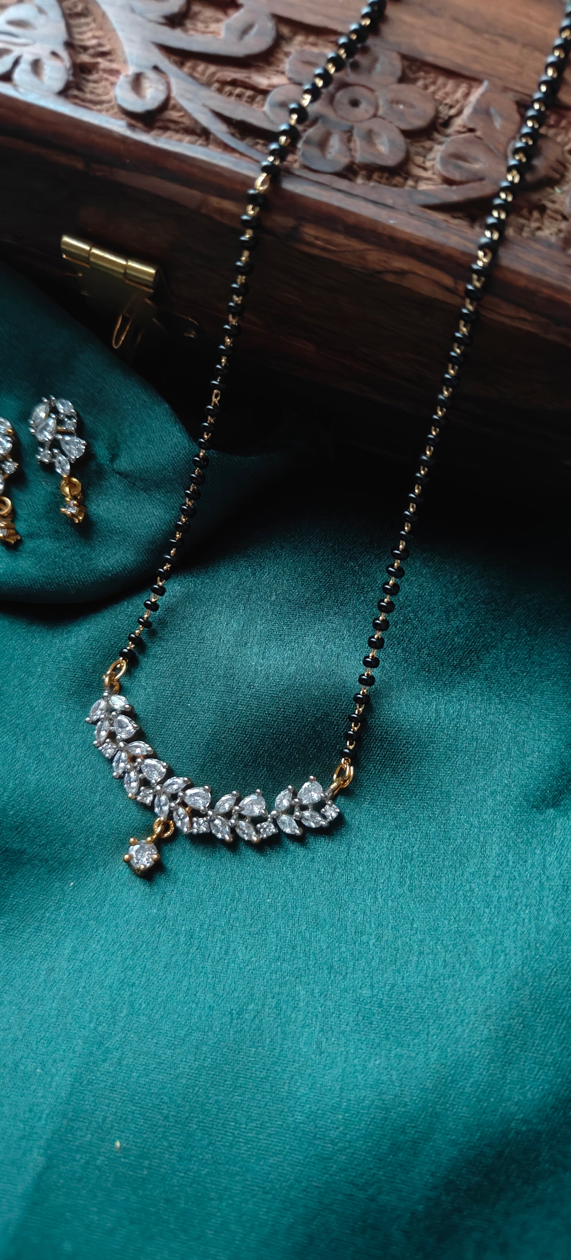 American Diamond Mangalsutra Necklace Set