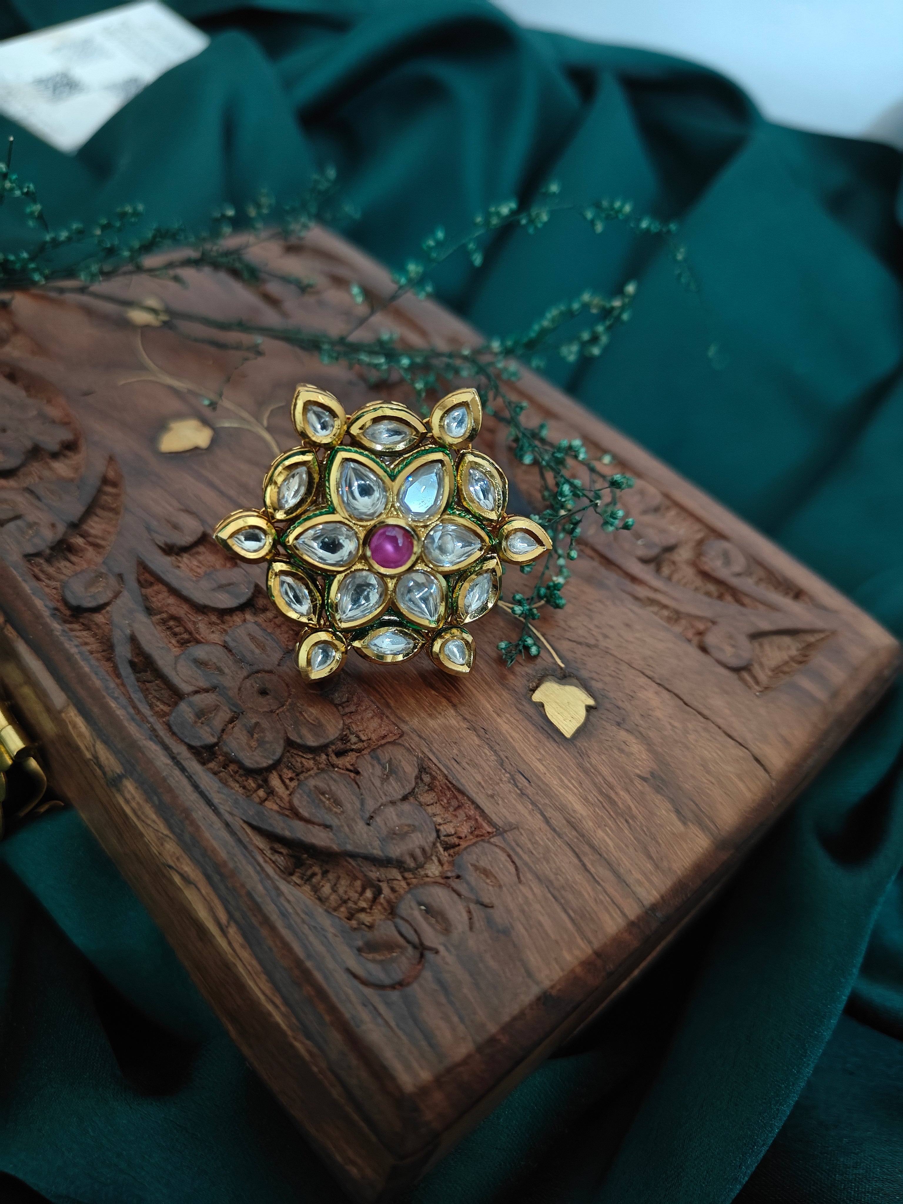 Kundan Statement Adjustable Ring