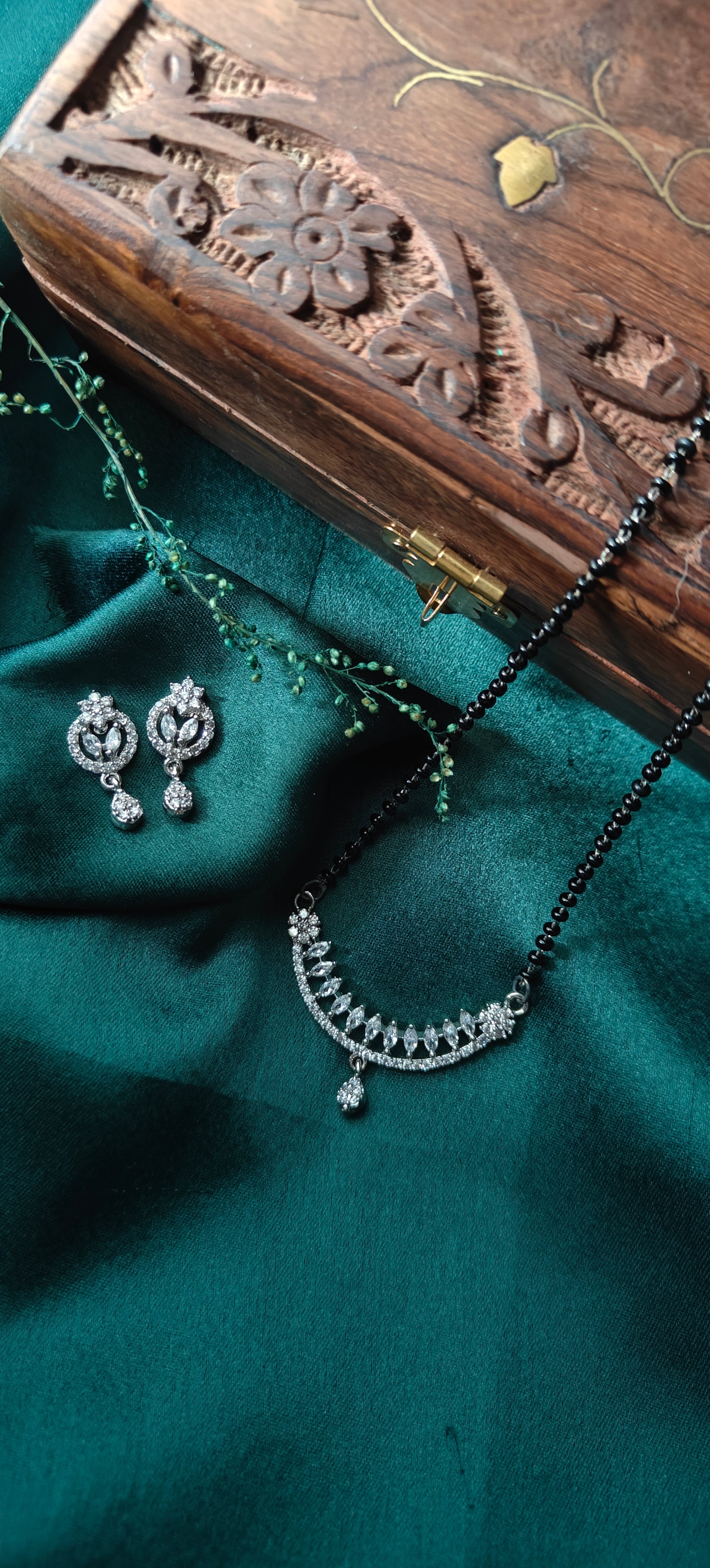 American Diamond Mangalsutra Necklace Set