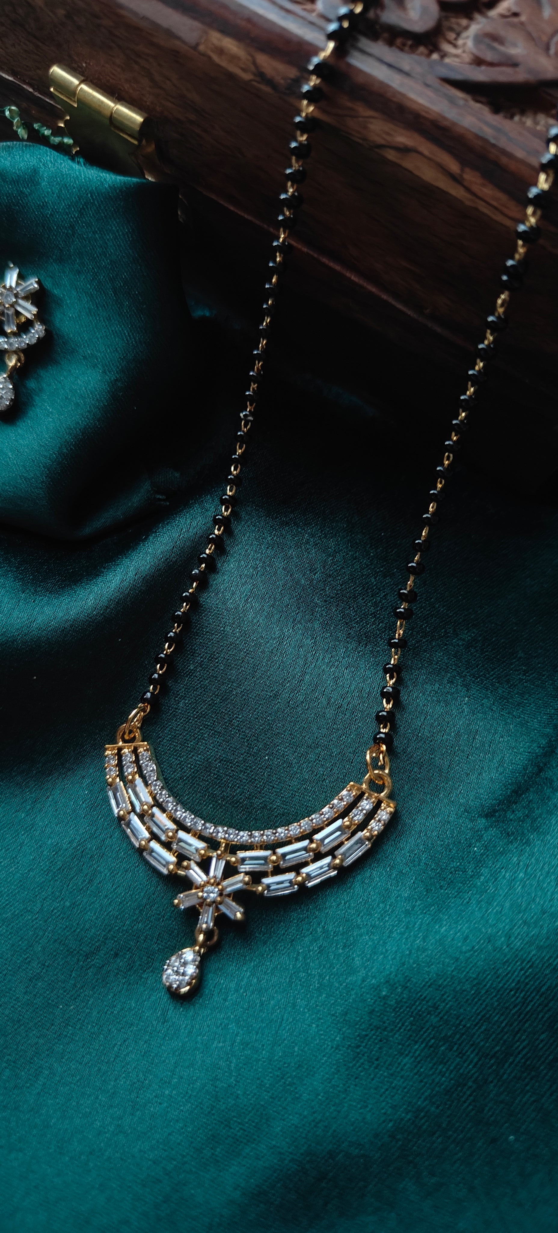 American Diamond Mangalsutra Necklace Set