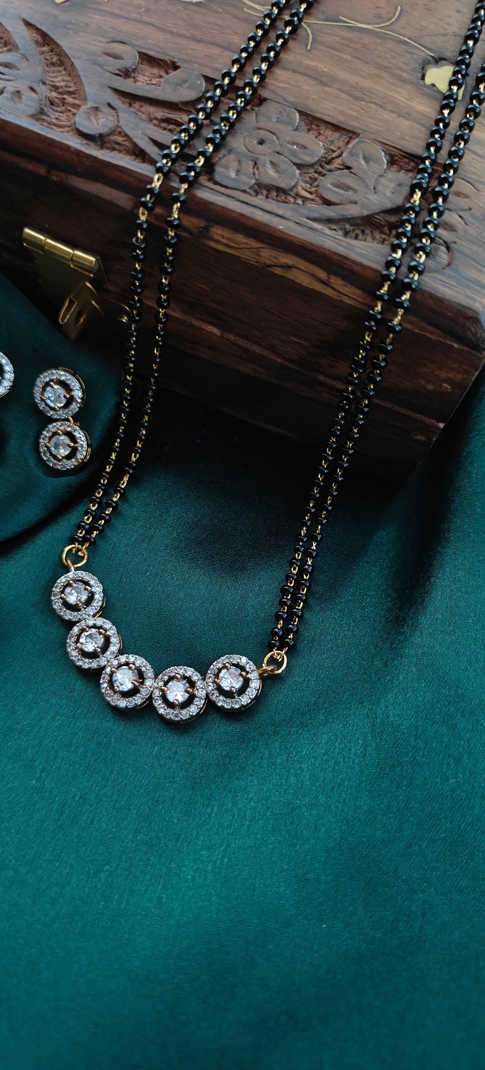 American Diamond Mangalsutra Necklace Set