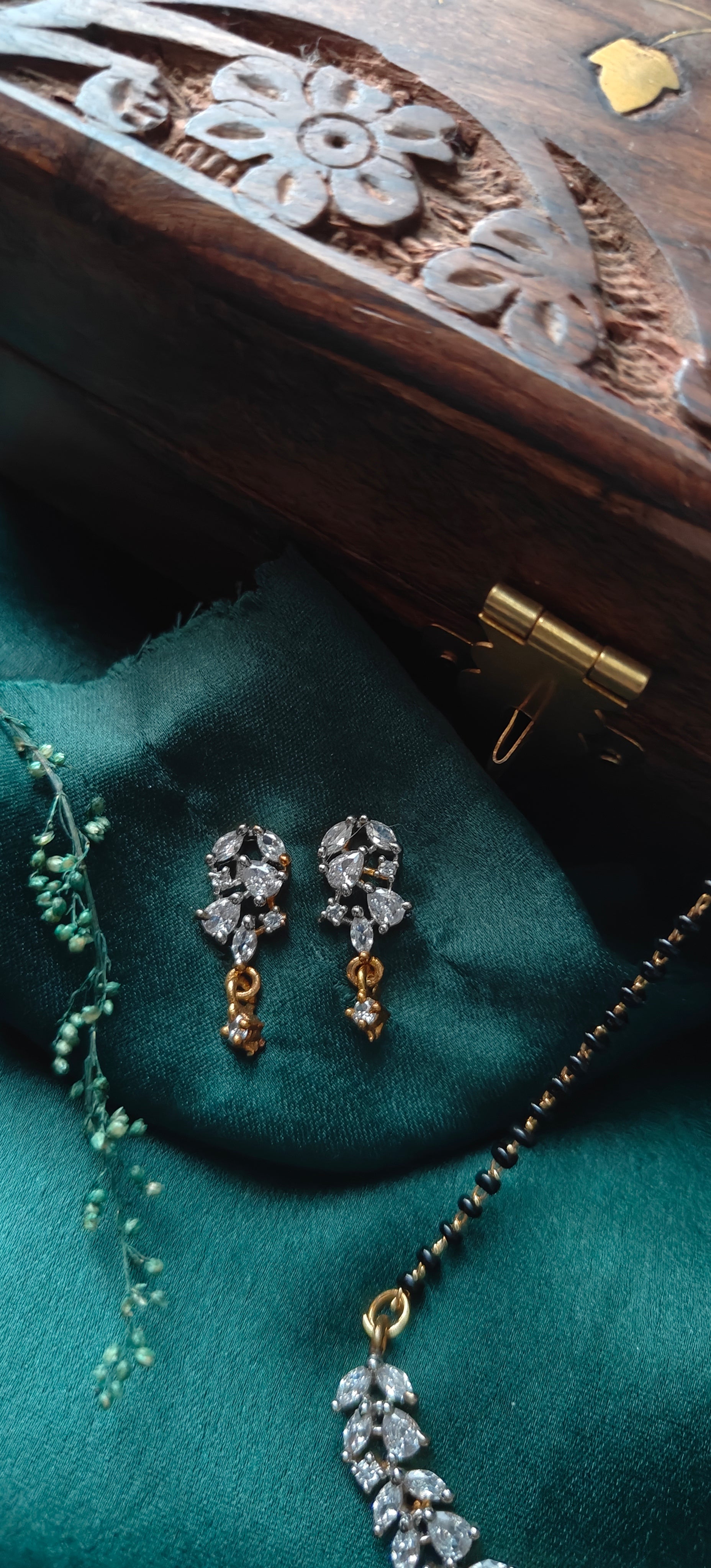 American Diamond Mangalsutra Necklace Set