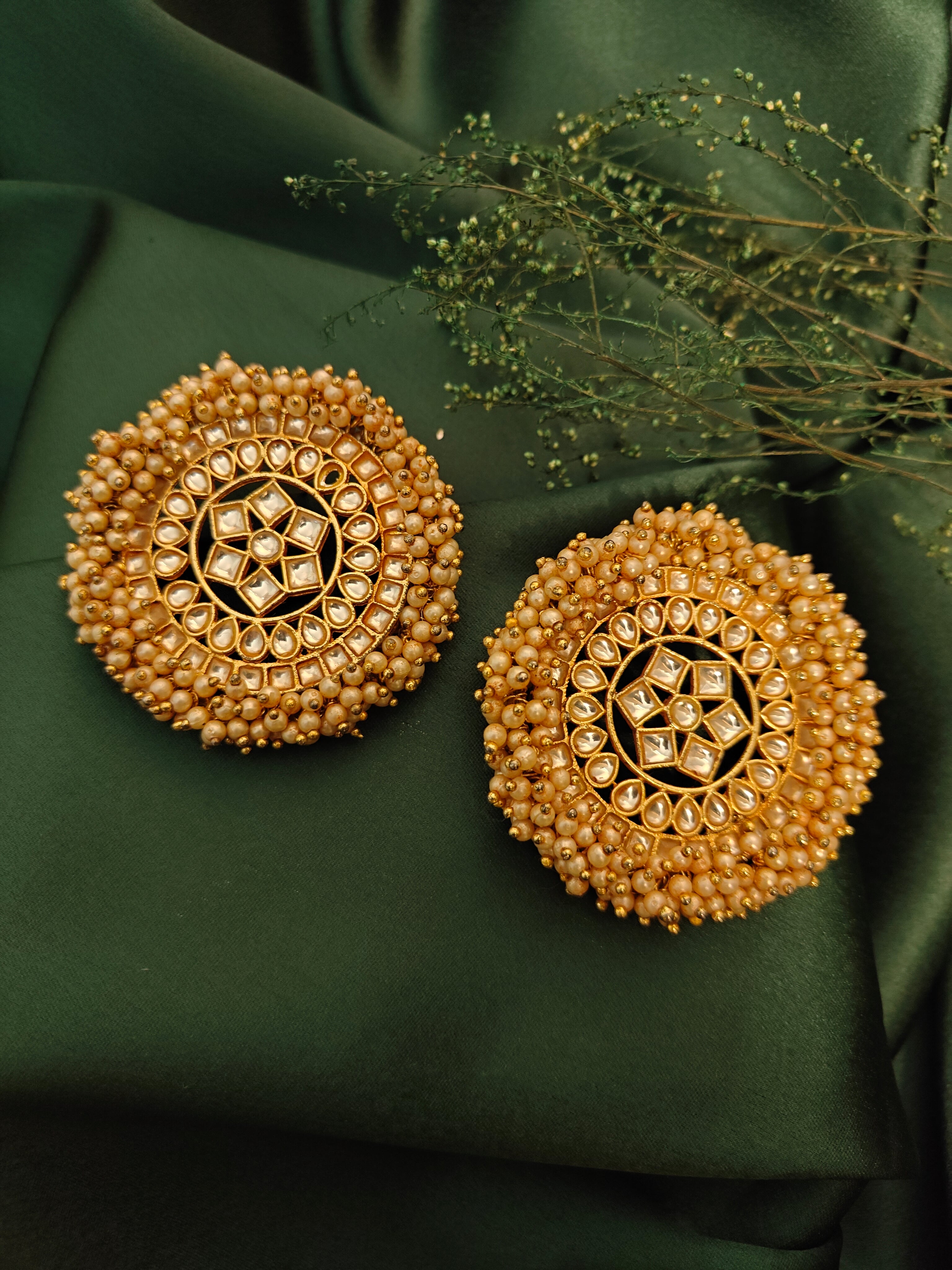 Krisha Kundan Oversized Ear Studs