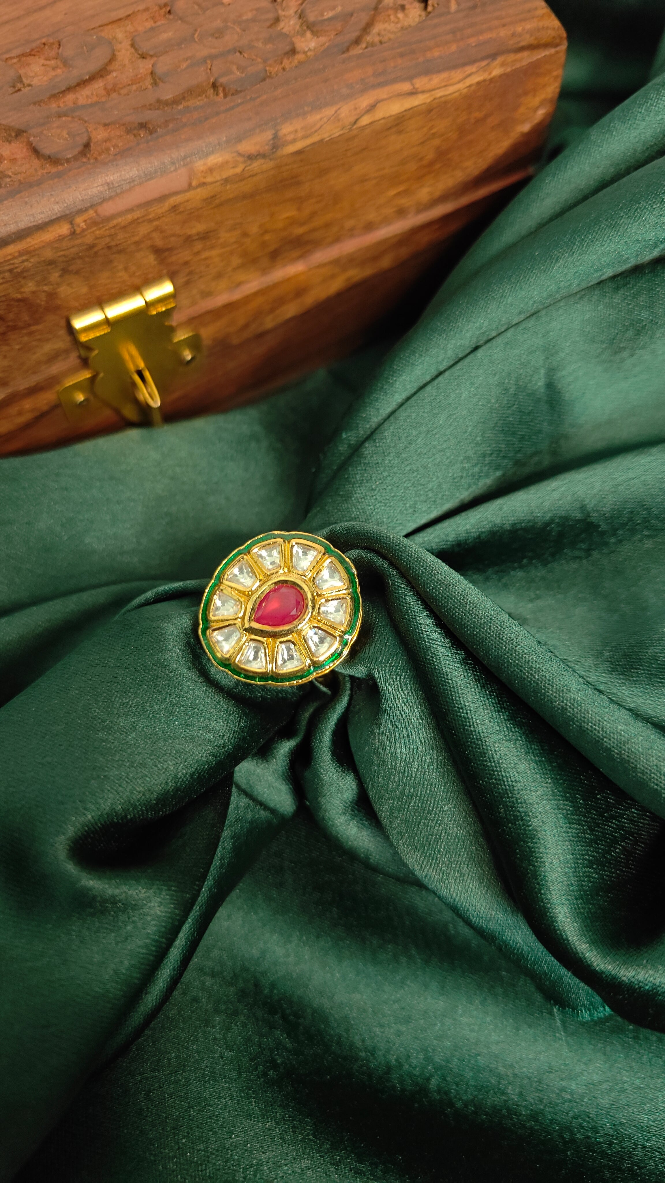 Kundan Statement Adjustable Ring