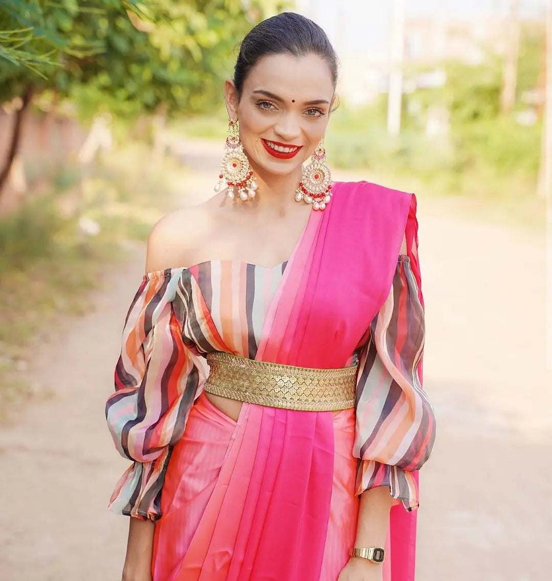 Kundan Chandbali Earrings with Red Beads and Pearls