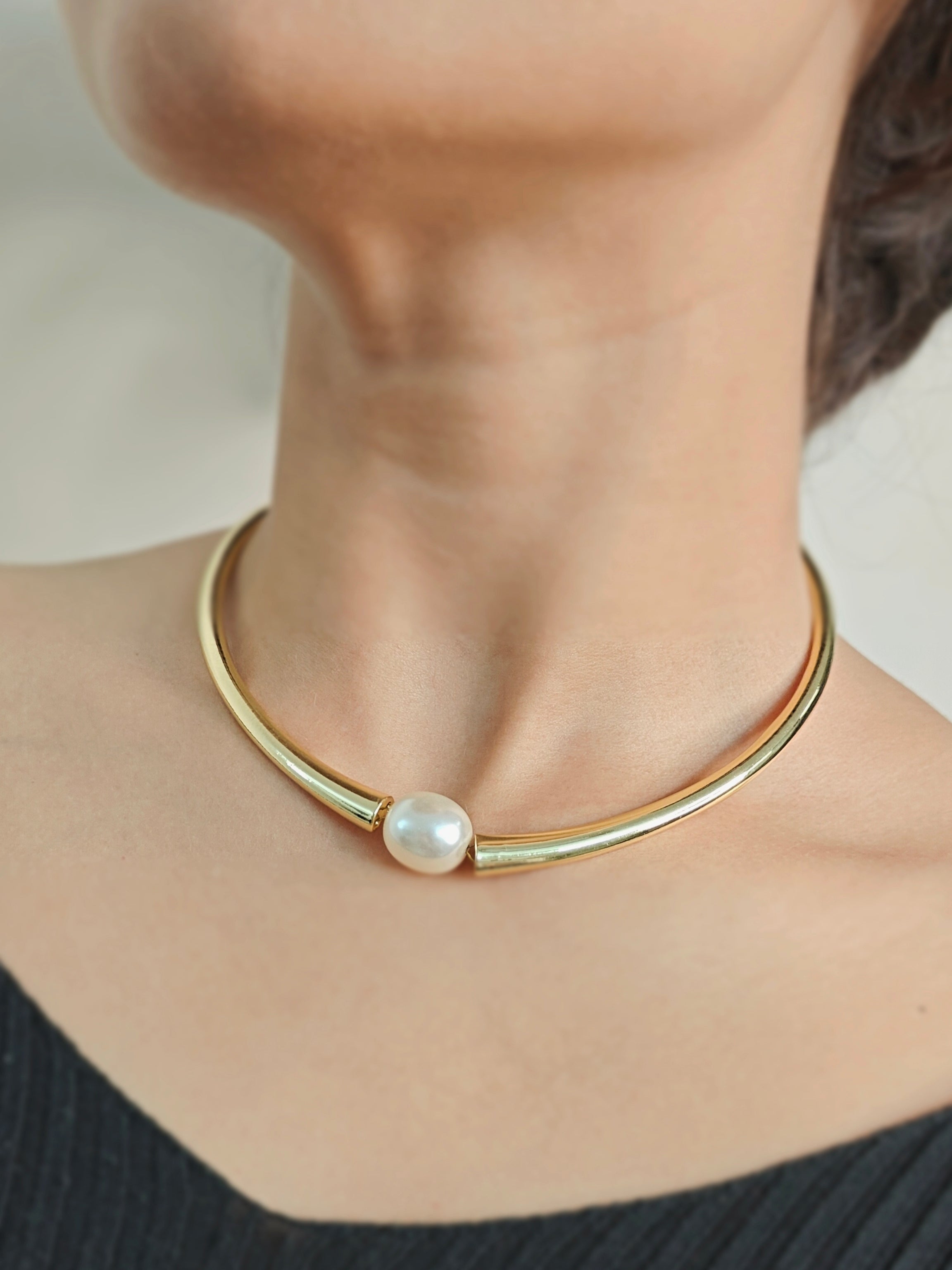 Luxe Gold Plated Pearl Necklace