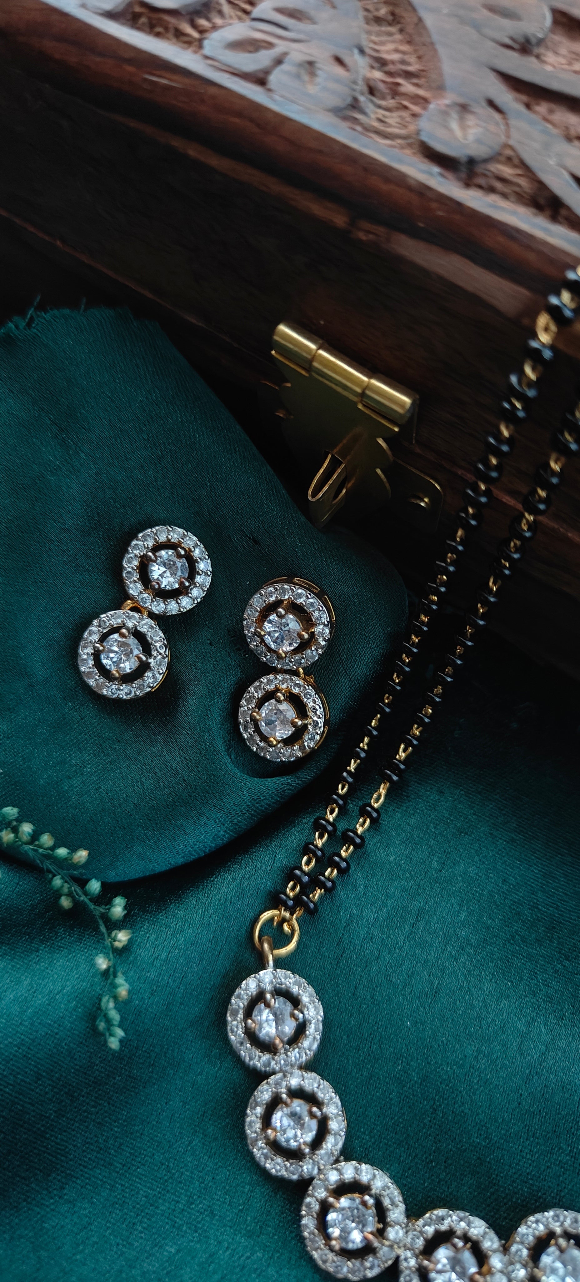 American Diamond Mangalsutra Necklace Set