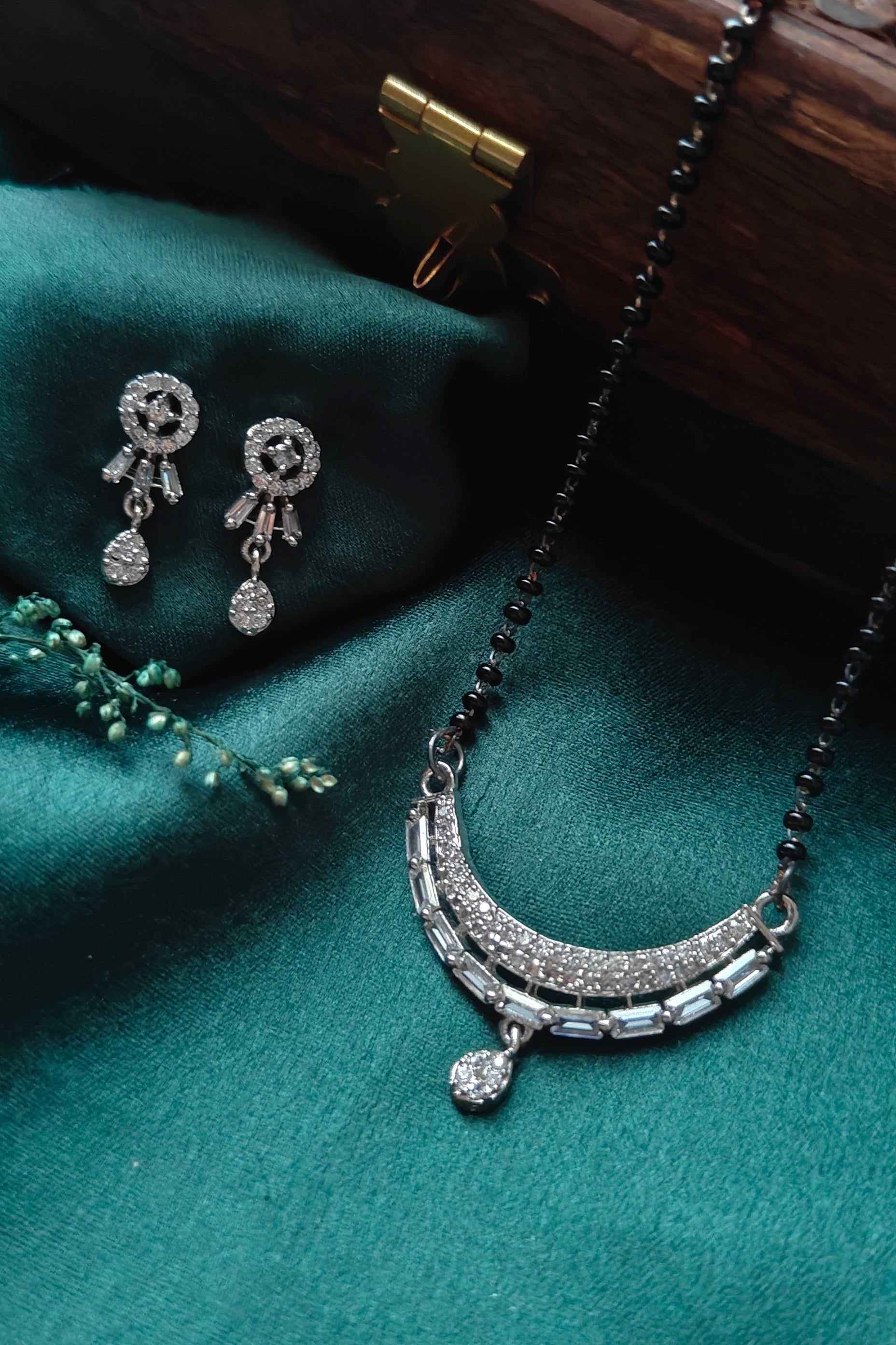 American Diamond Mangalsutra Necklace Set