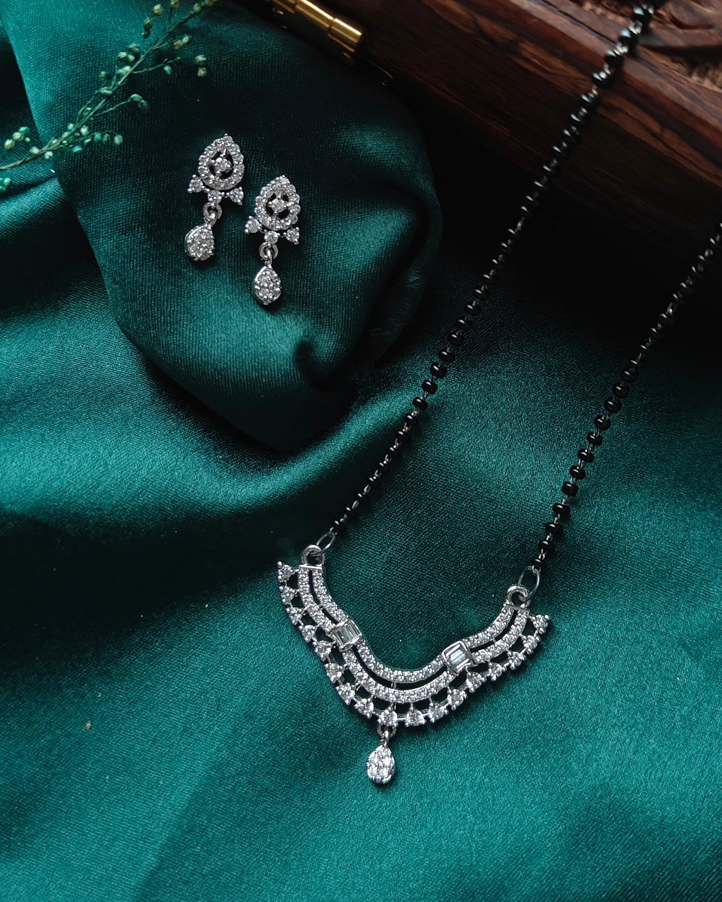 American Diamond Mangalsutra Necklace Set