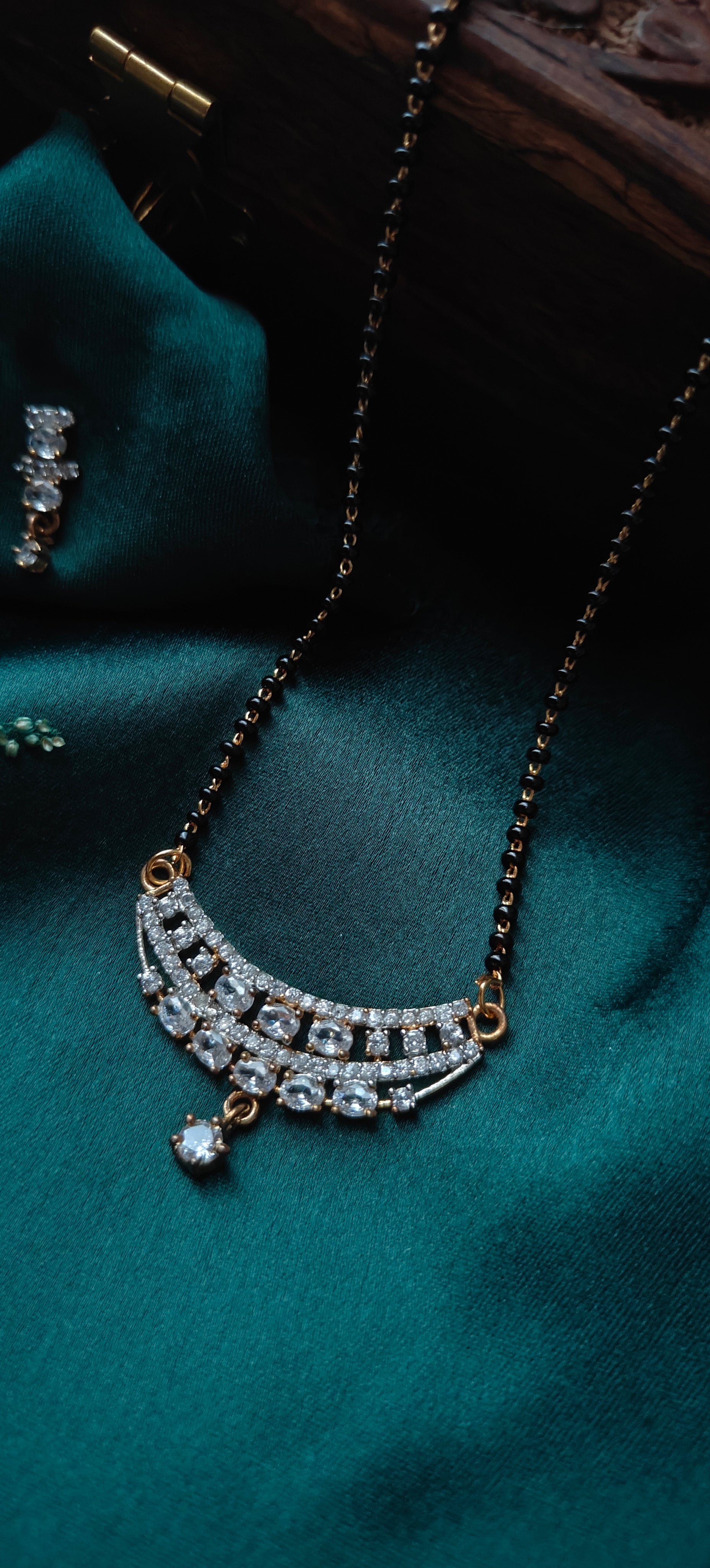 American Diamond Mangalsutra Necklace Set