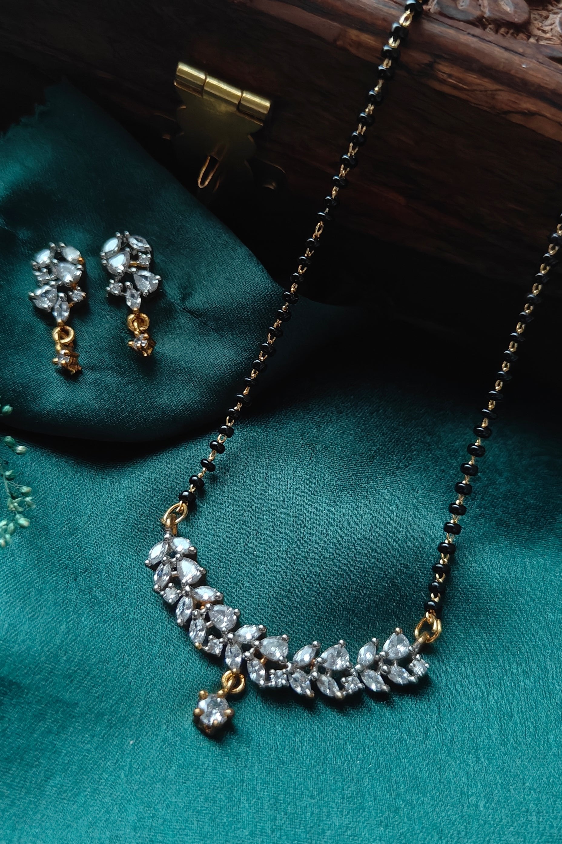 American Diamond Mangalsutra Necklace Set