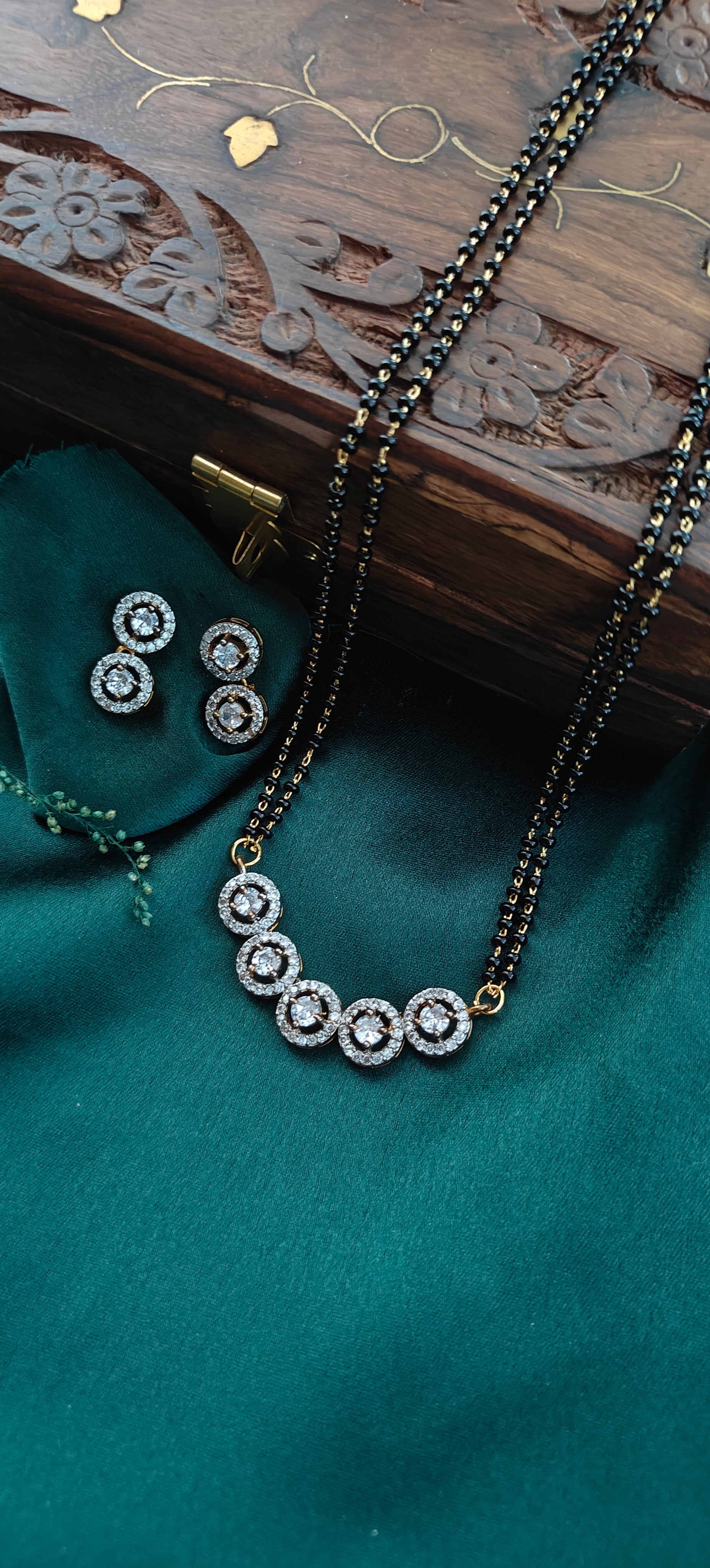 American Diamond Mangalsutra Necklace Set