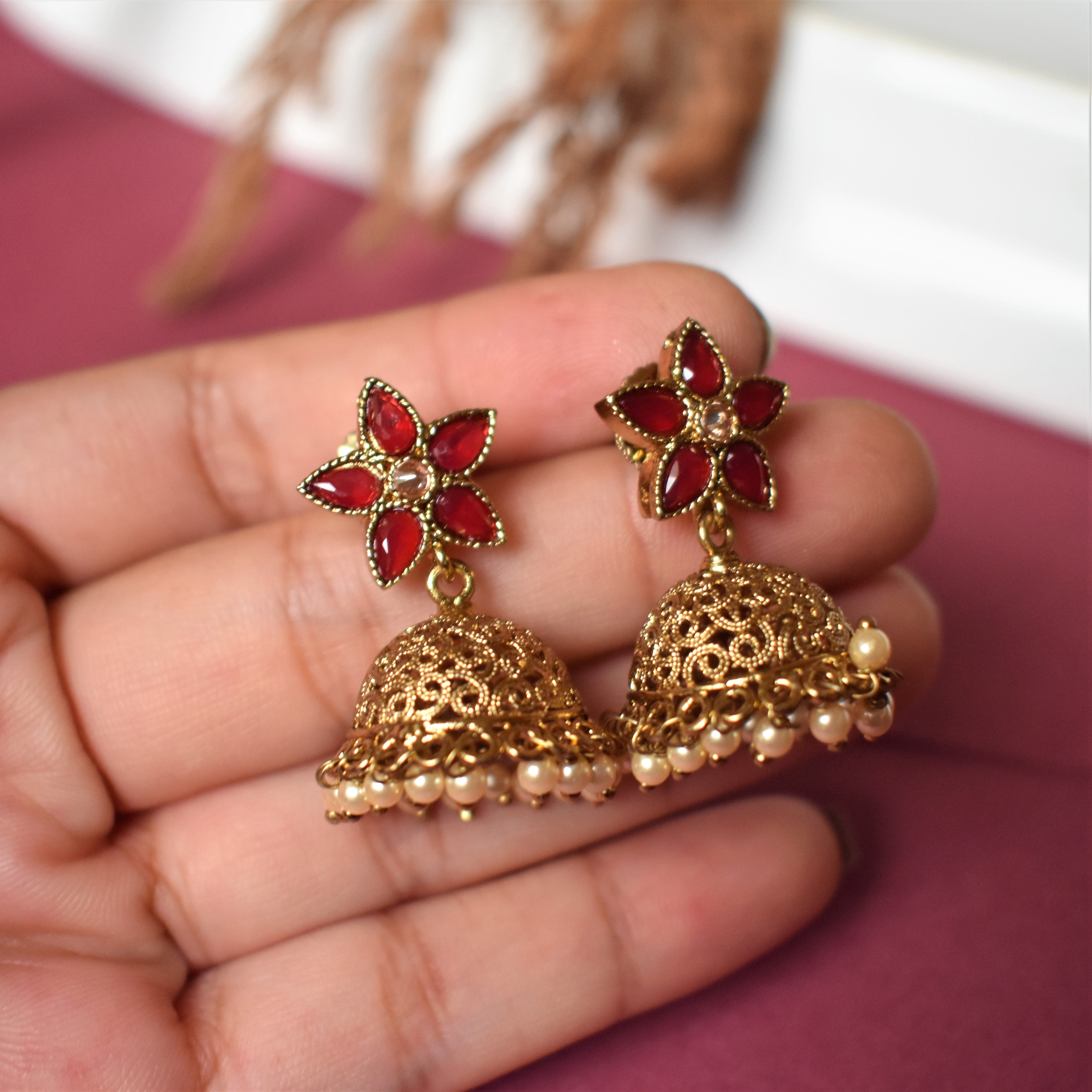 GOLD PLATED METALLIC JHUMKI