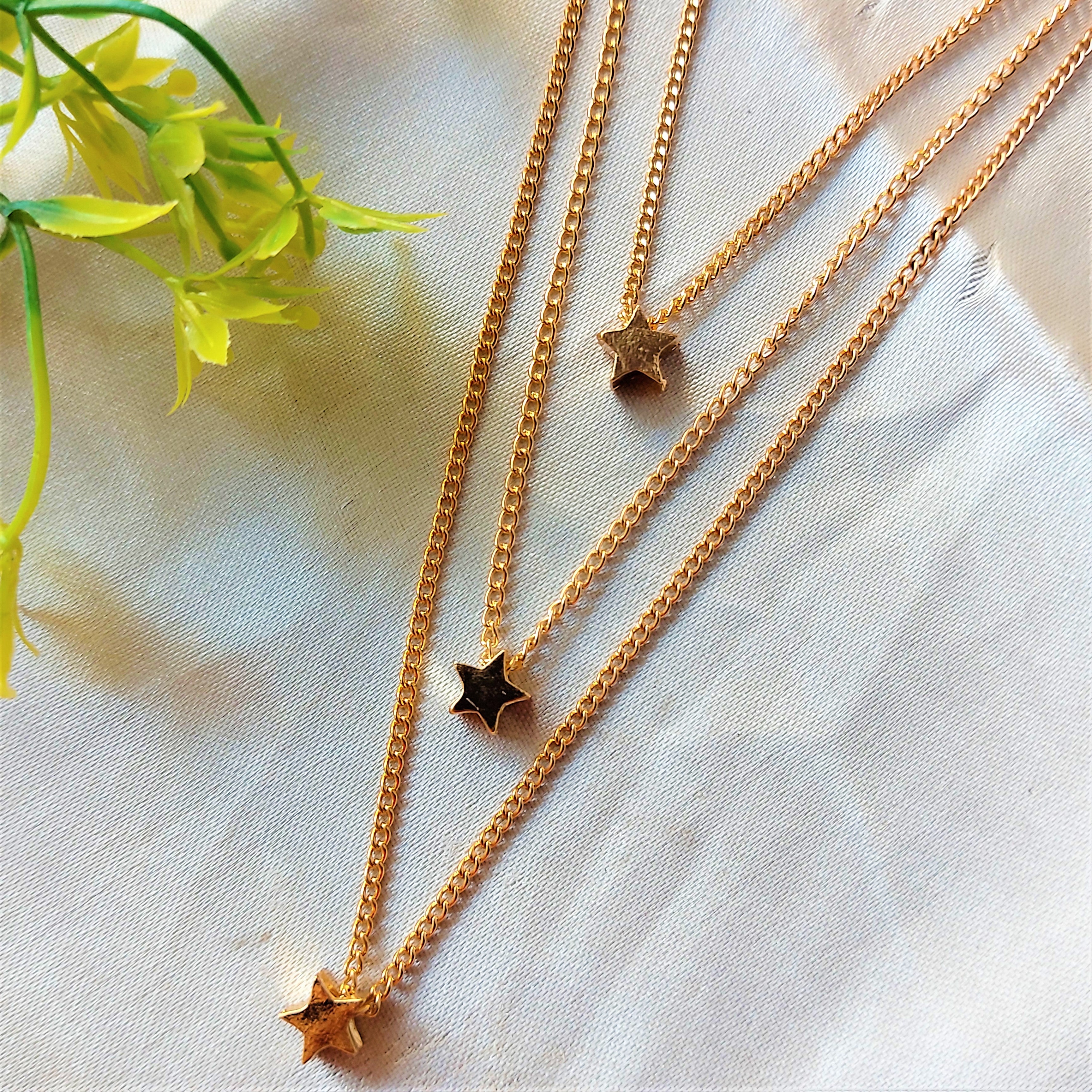 Gold Plated Triple Layered Charm Pendant