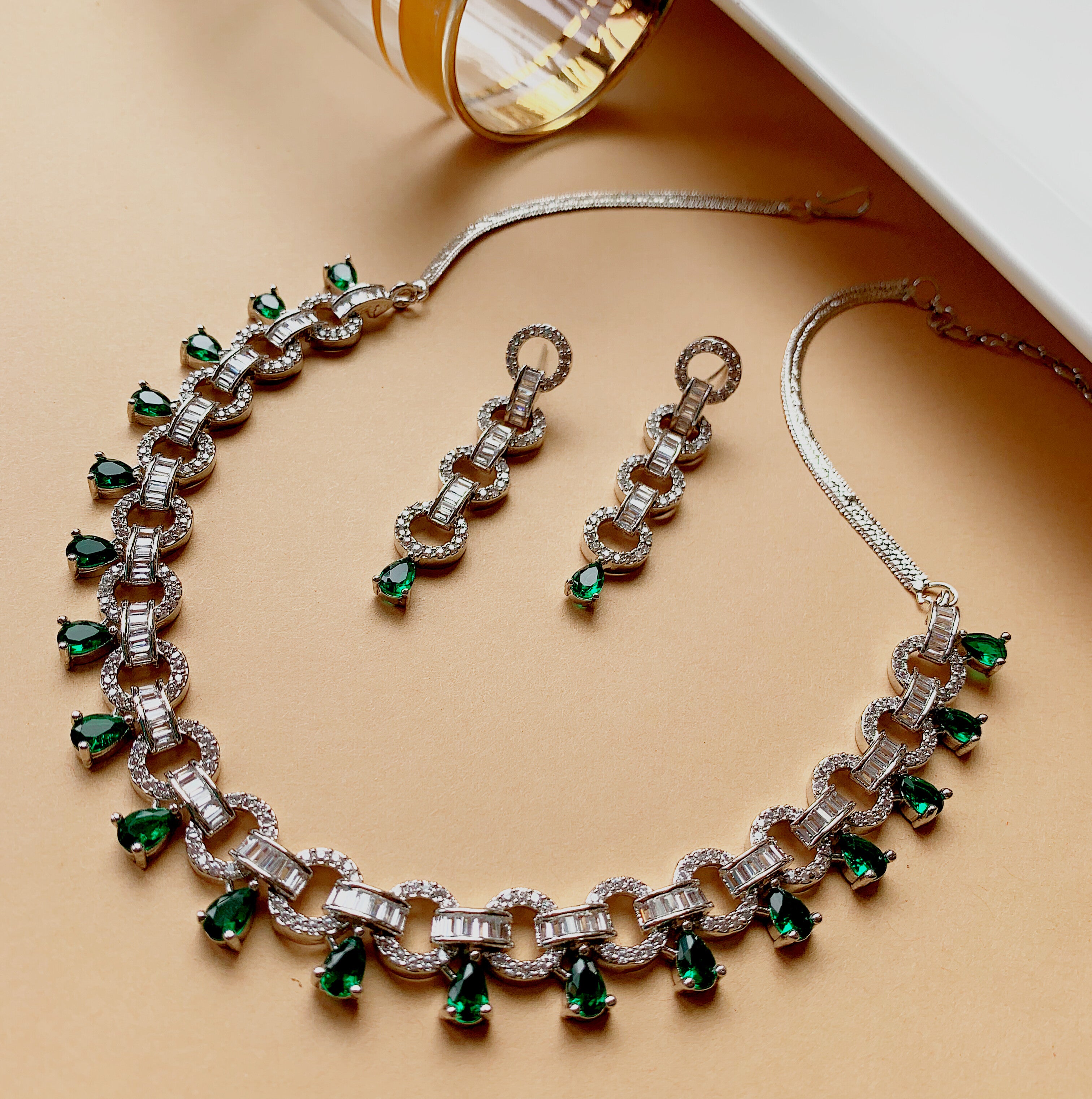 OLIVIA AMERICAN DIAMOND NECKLACE SET