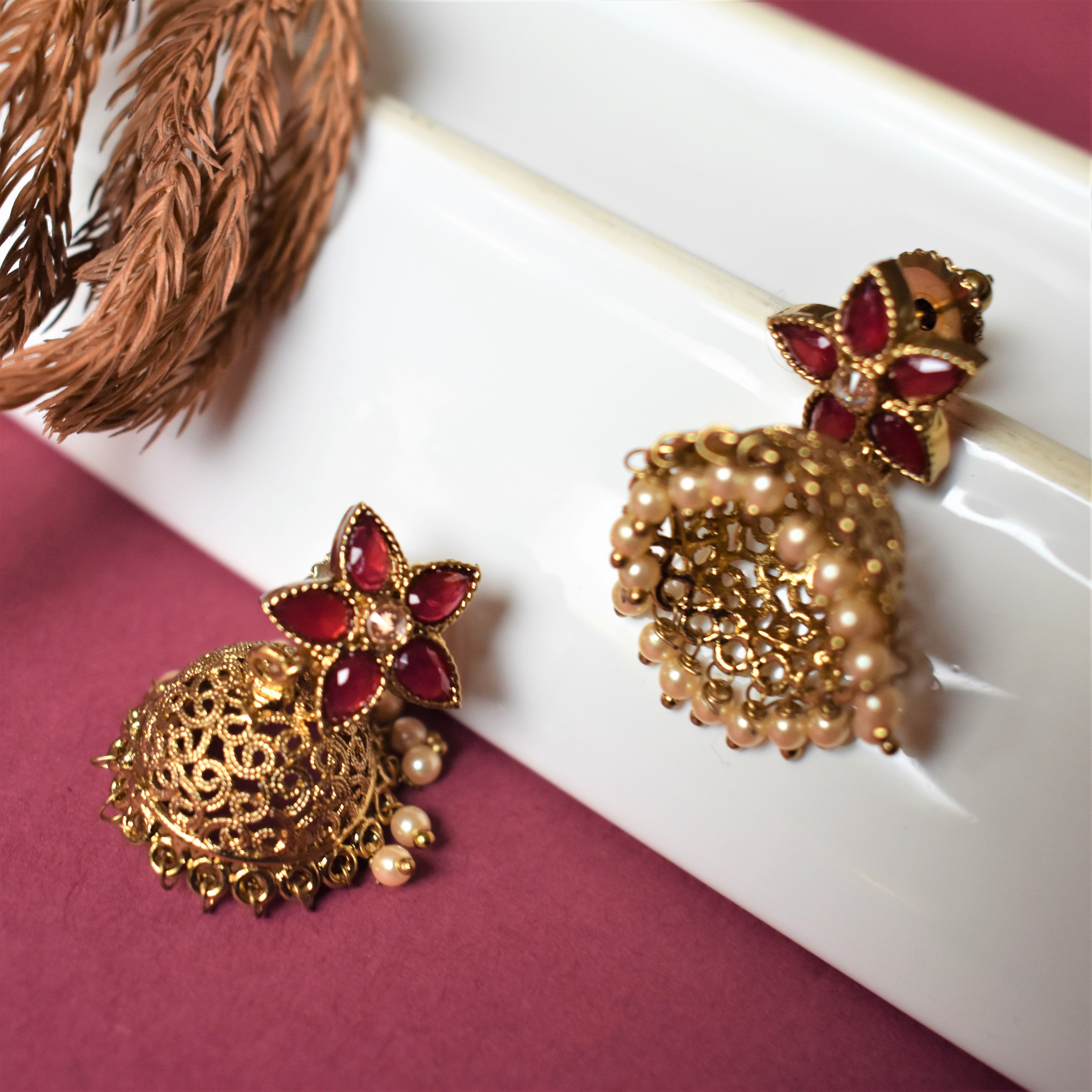 GOLD PLATED METALLIC JHUMKI