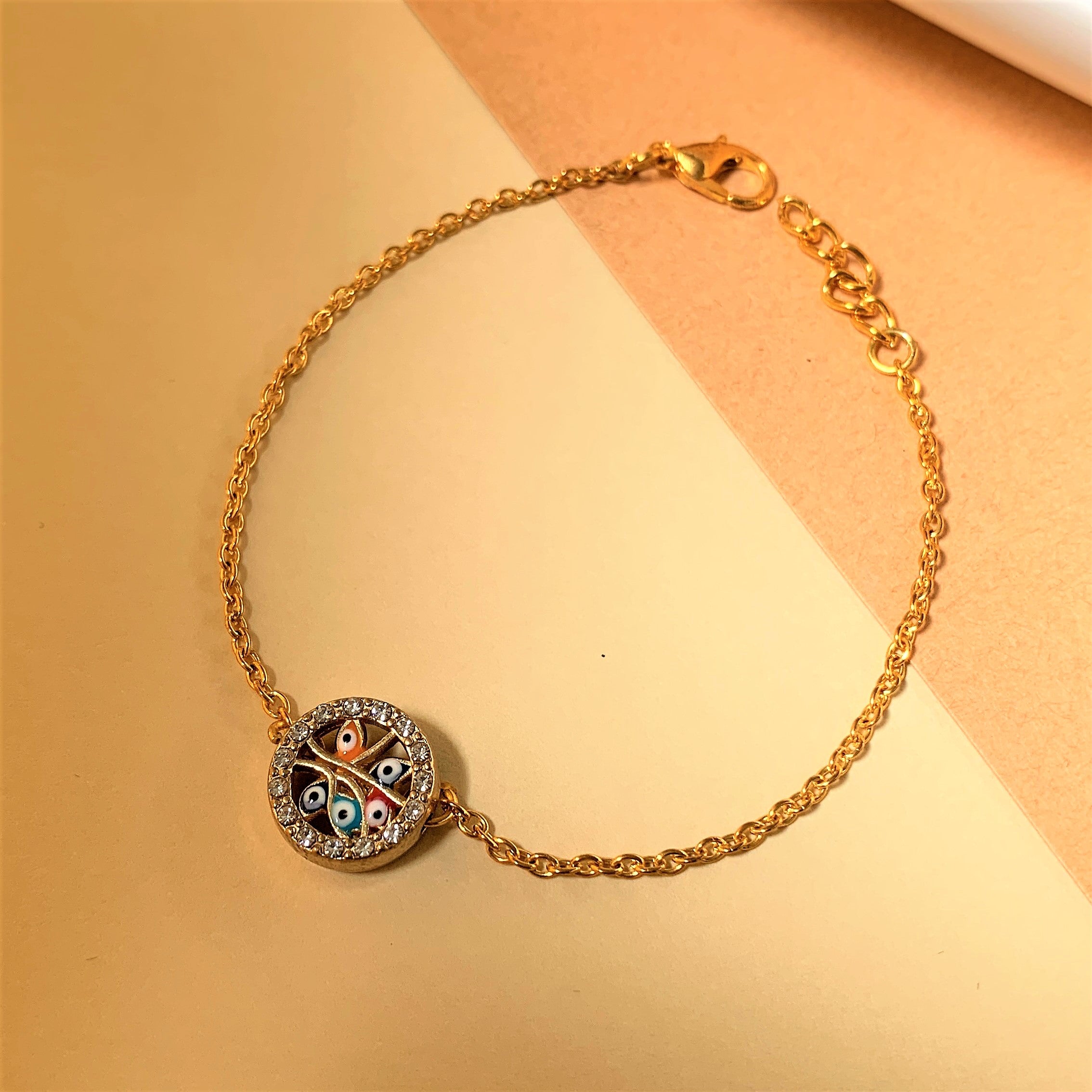 MULTICOLORED EVIL EYE BRACELET