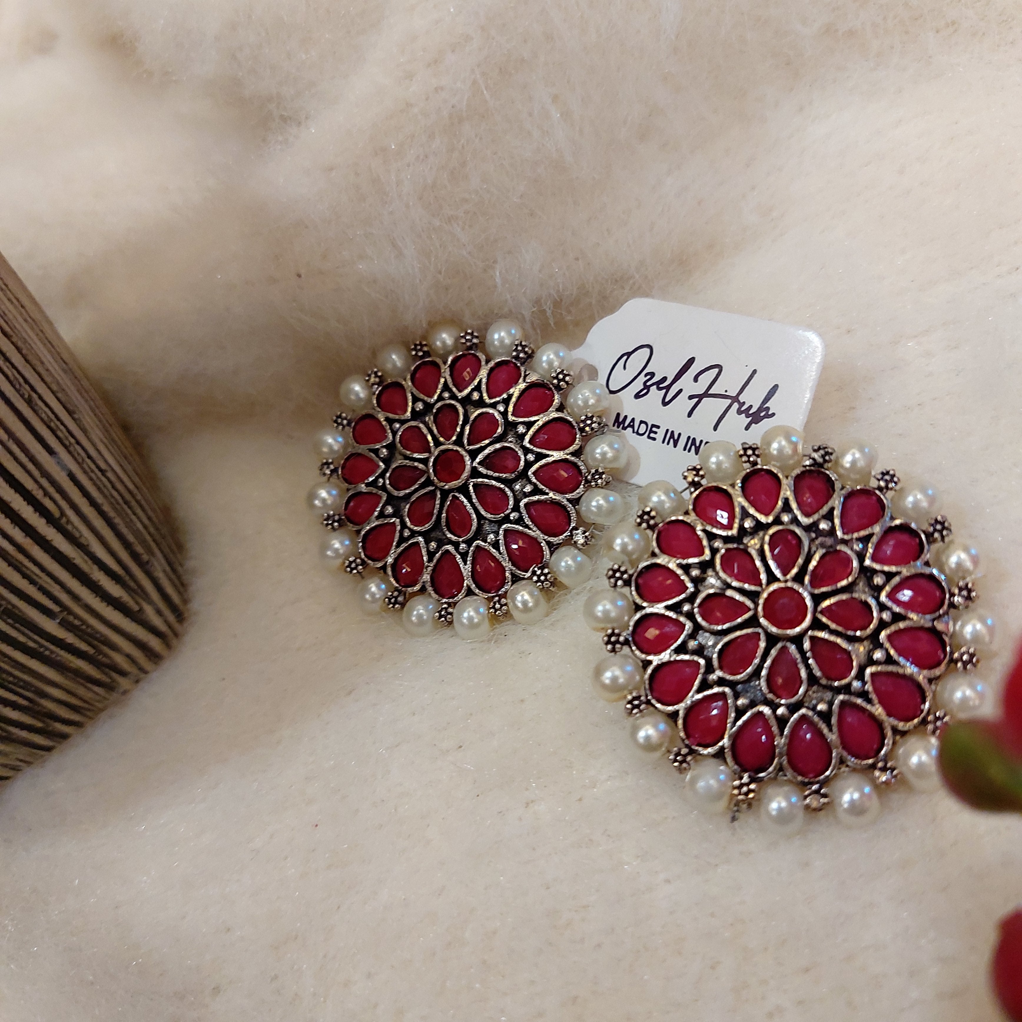 OXIDISED SILVER EAR STUDS