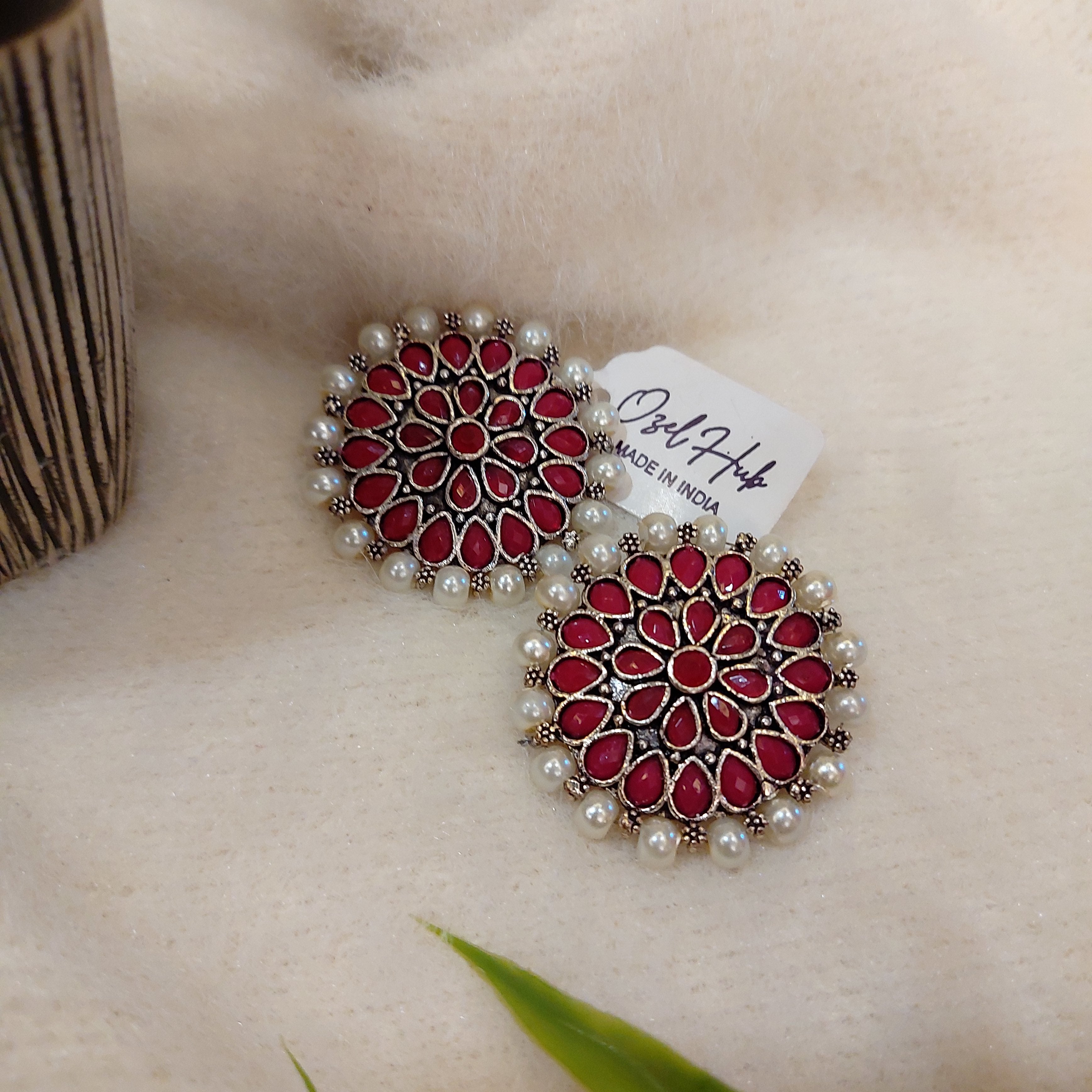 OXIDISED SILVER EAR STUDS