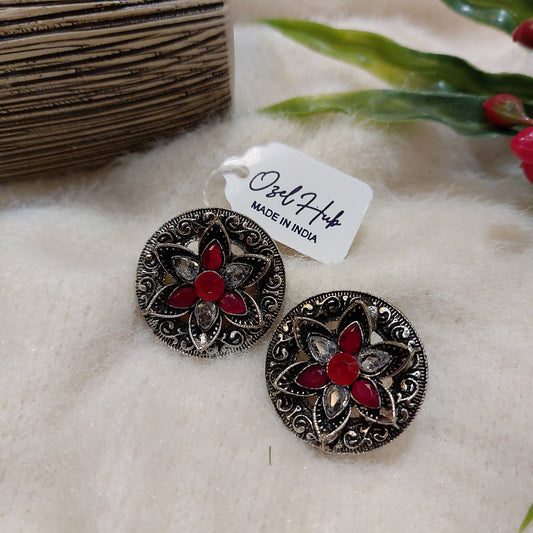 PALASH RED EAR STUDS