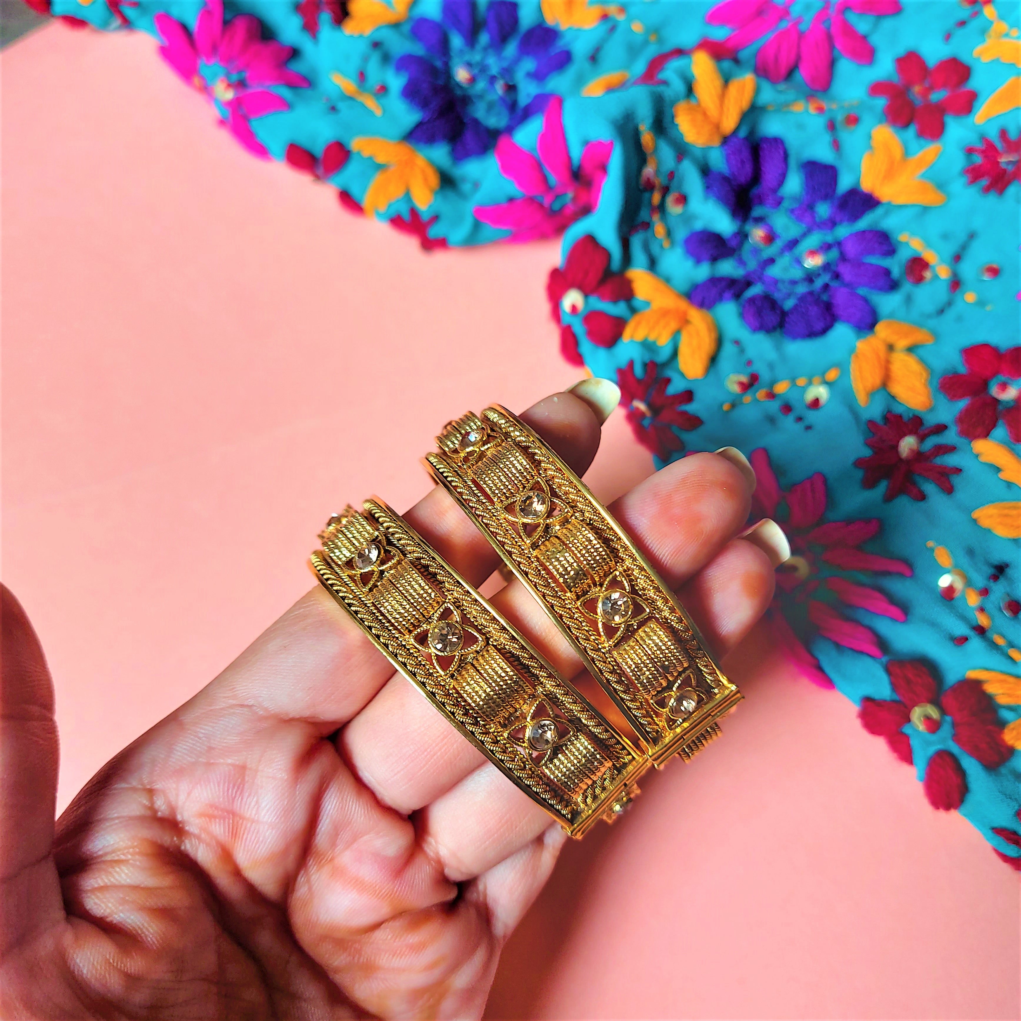 KUNDAN GOLD PLATED OPENABLE BANGLE