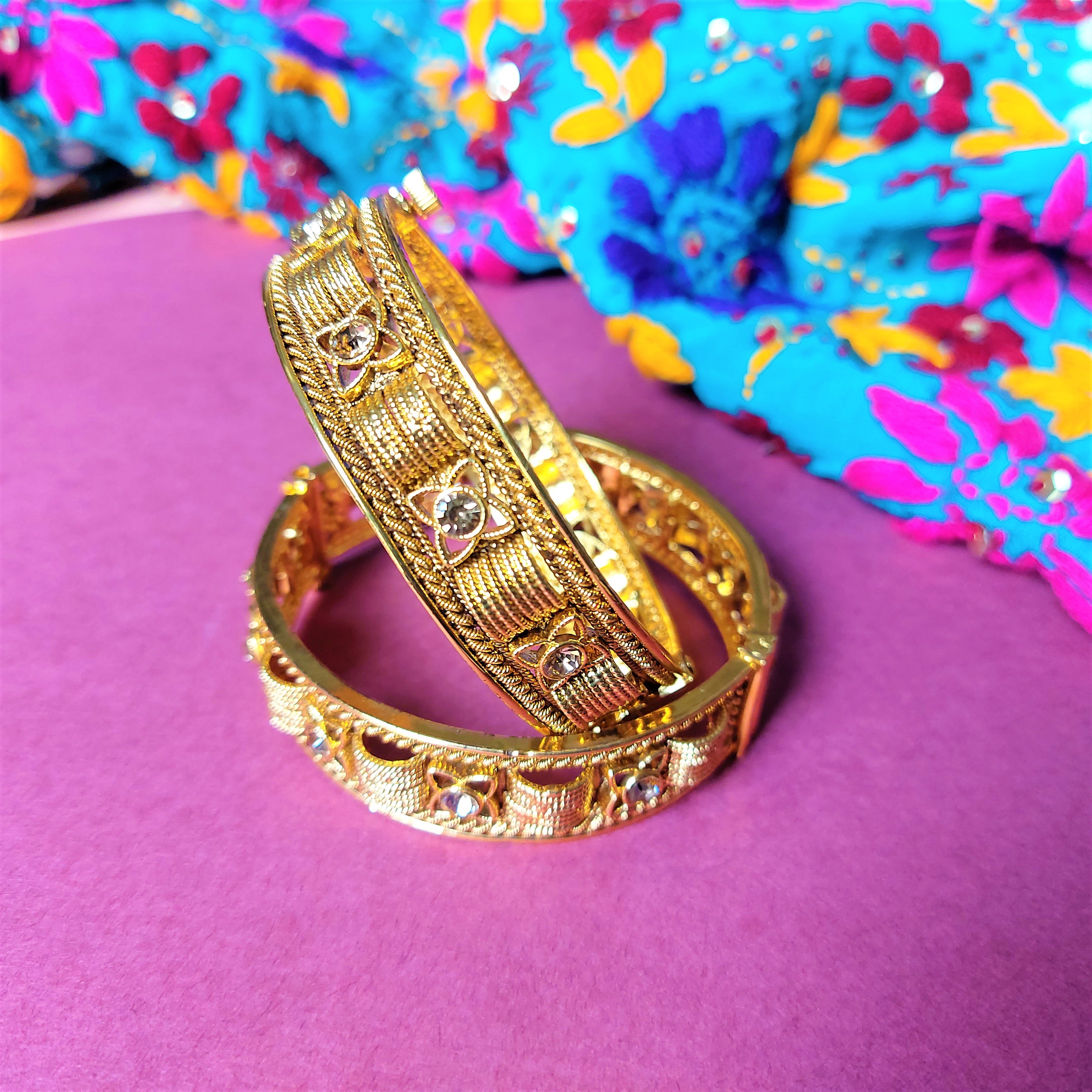 KUNDAN GOLD PLATED OPENABLE BANGLE