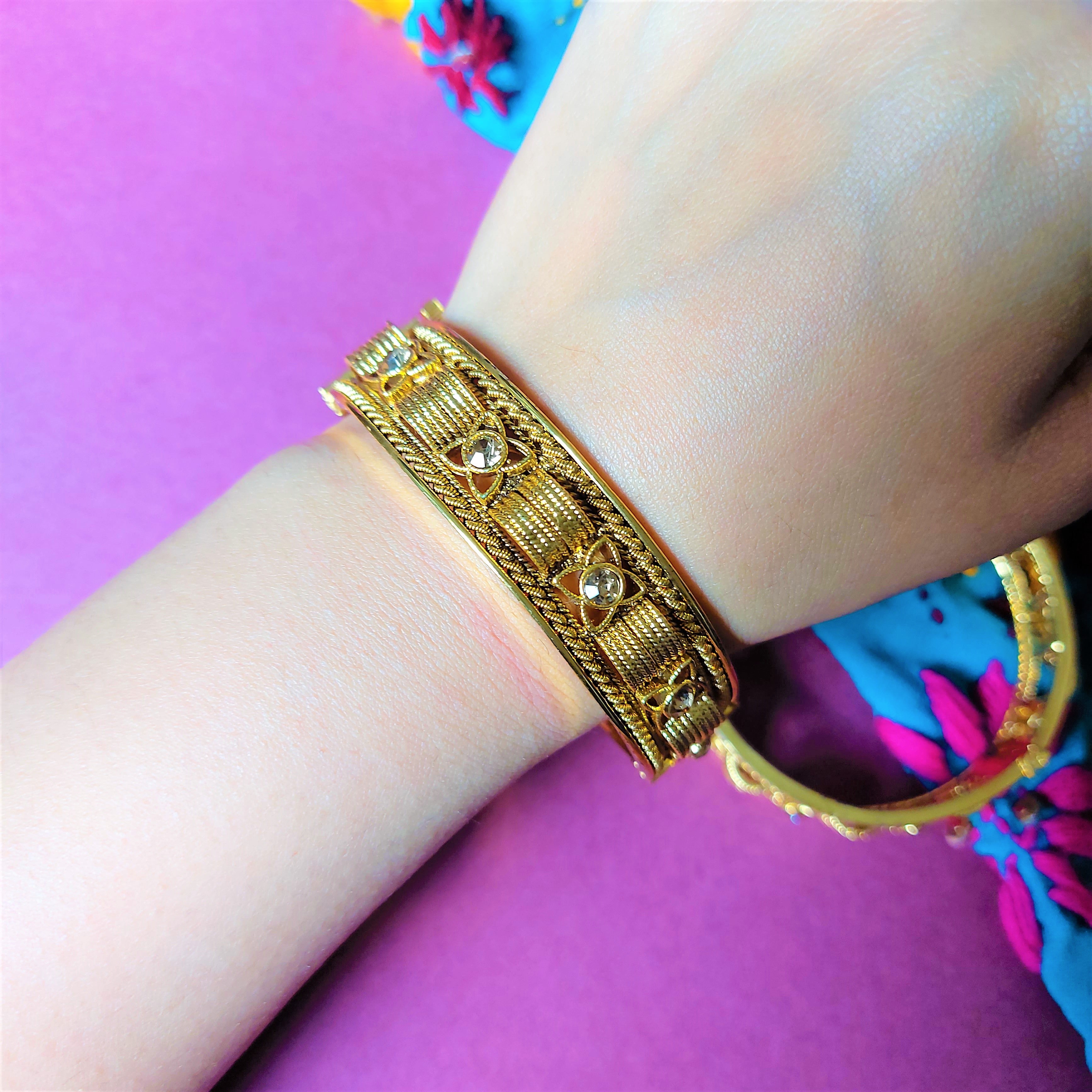 KUNDAN GOLD PLATED OPENABLE BANGLE