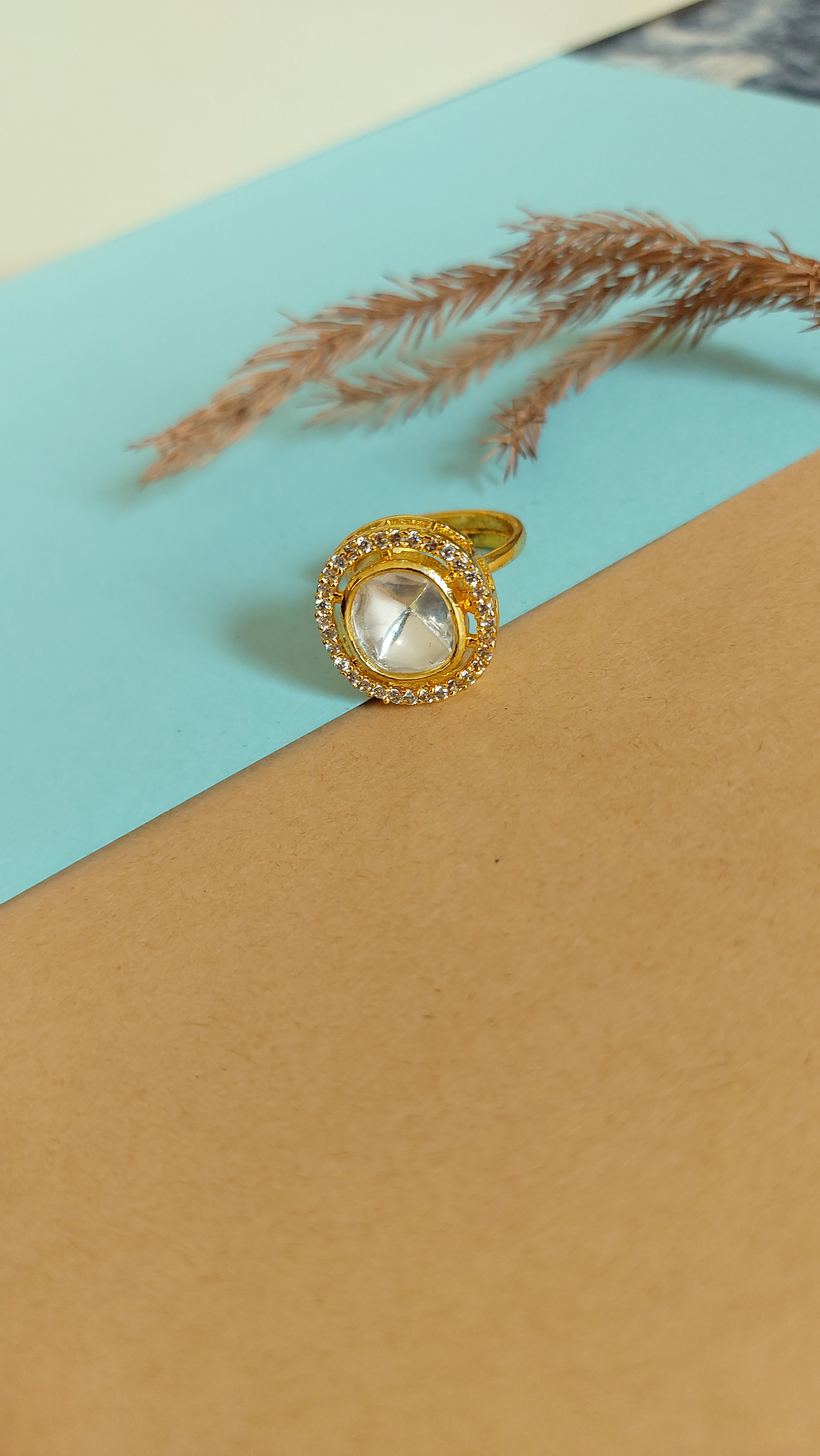 KUNDAN MOISSOINITE POLKI RING