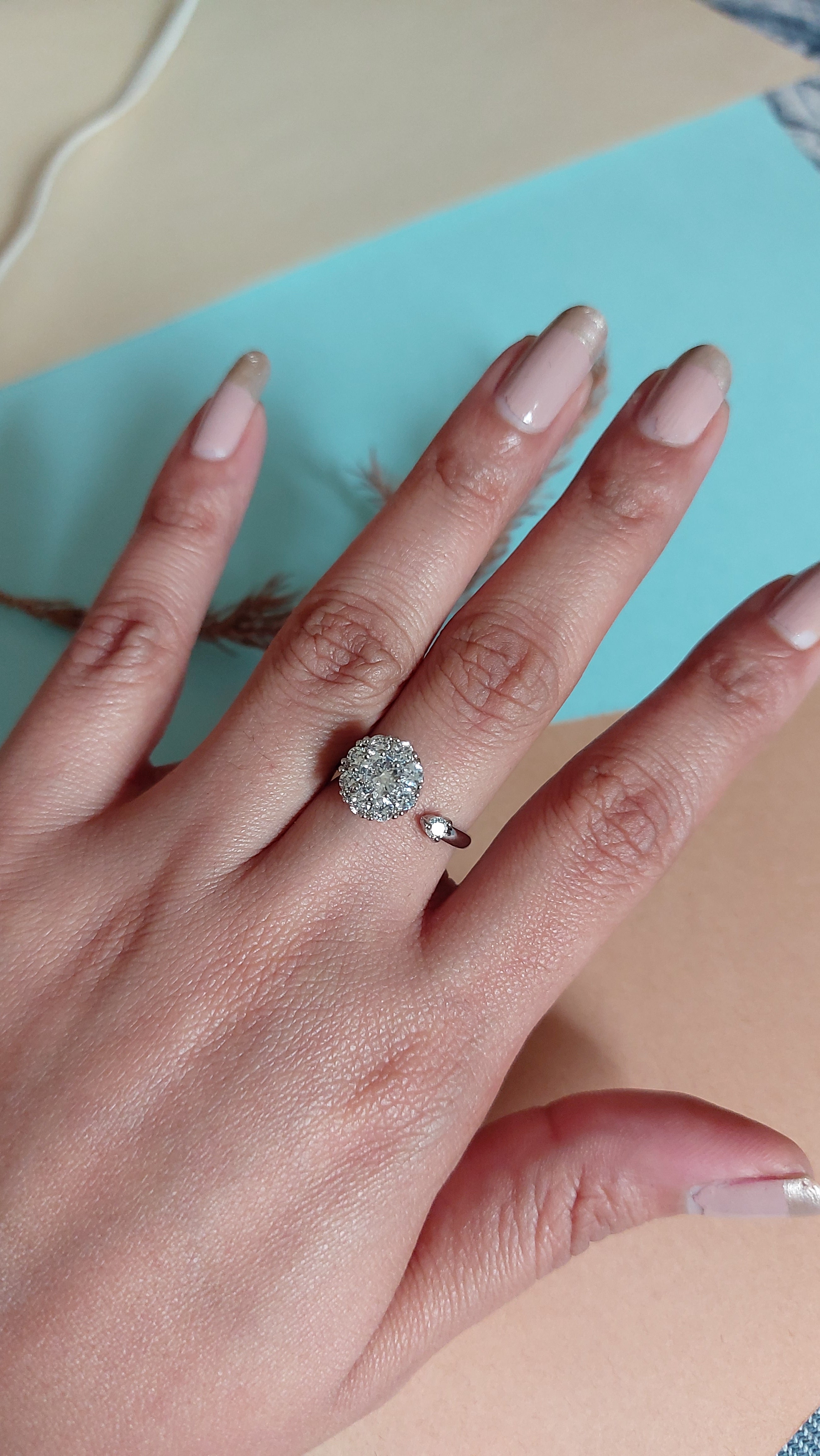 AMERICAN DIAMOND REVOLVING ANXIETY RING