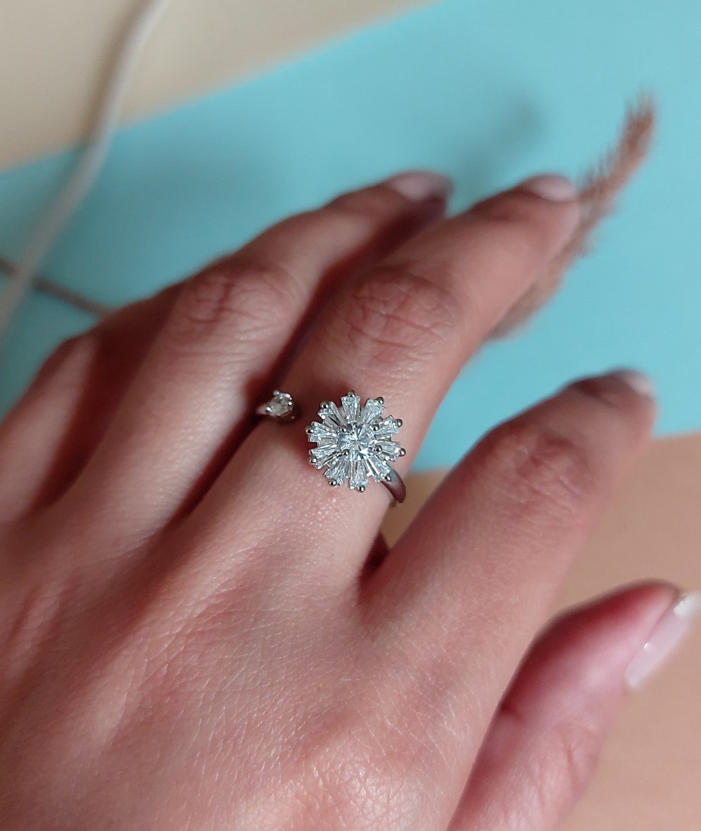 AMERICAN DIAMOND REVOLVING ANXIETY RING