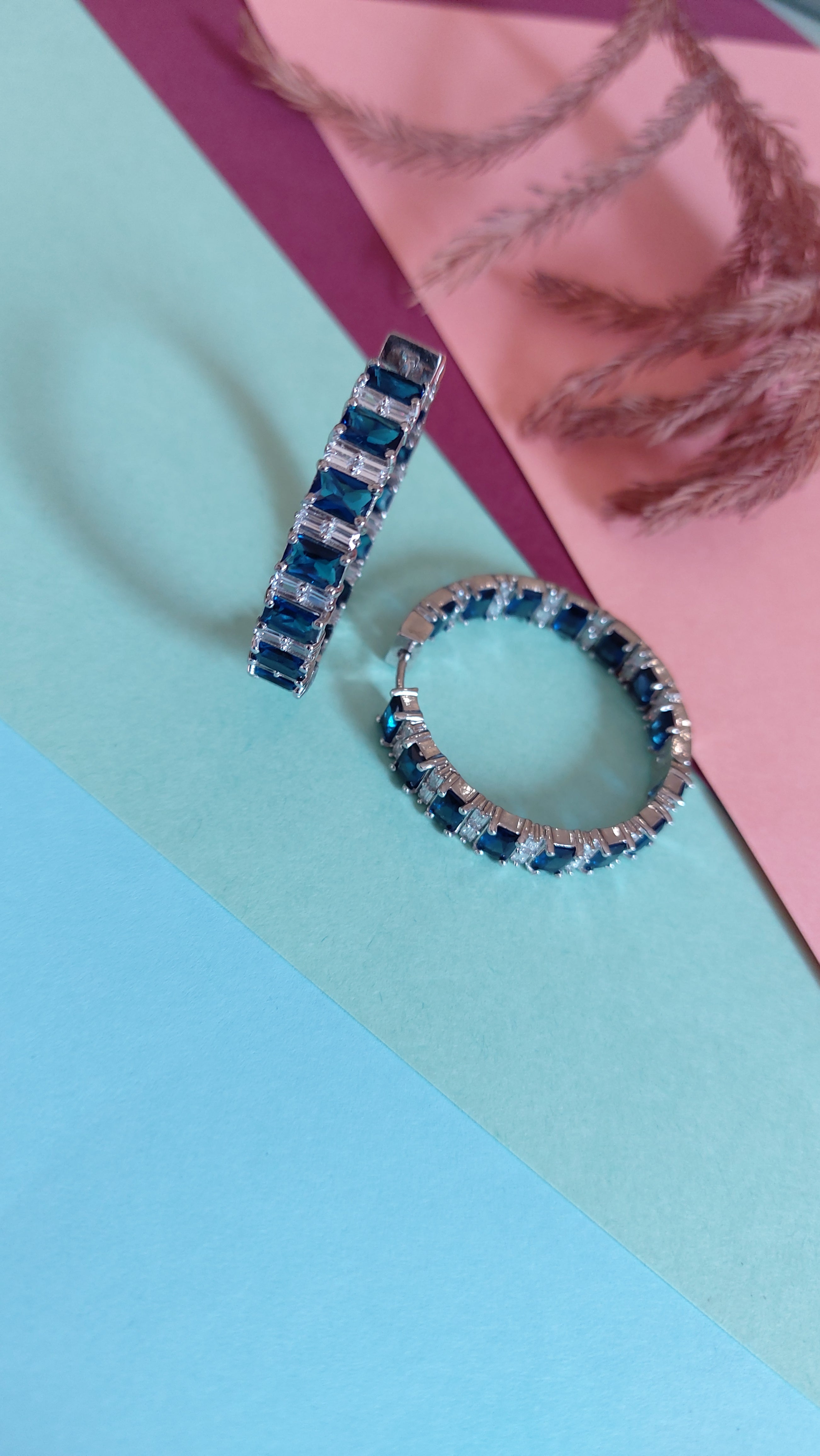 AMERICAN DIAMOND HOOP EARRINGS