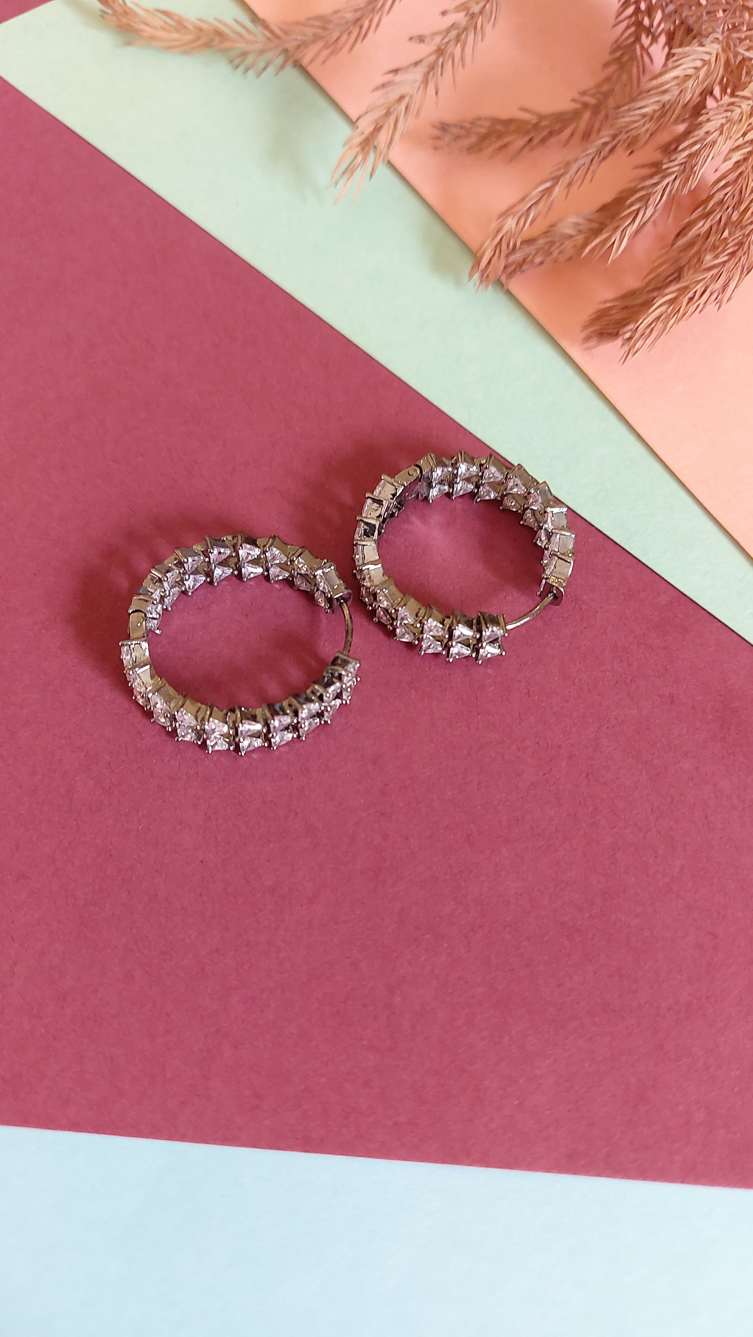 AMERICAN DIAMOND HOOP EARRINGS
