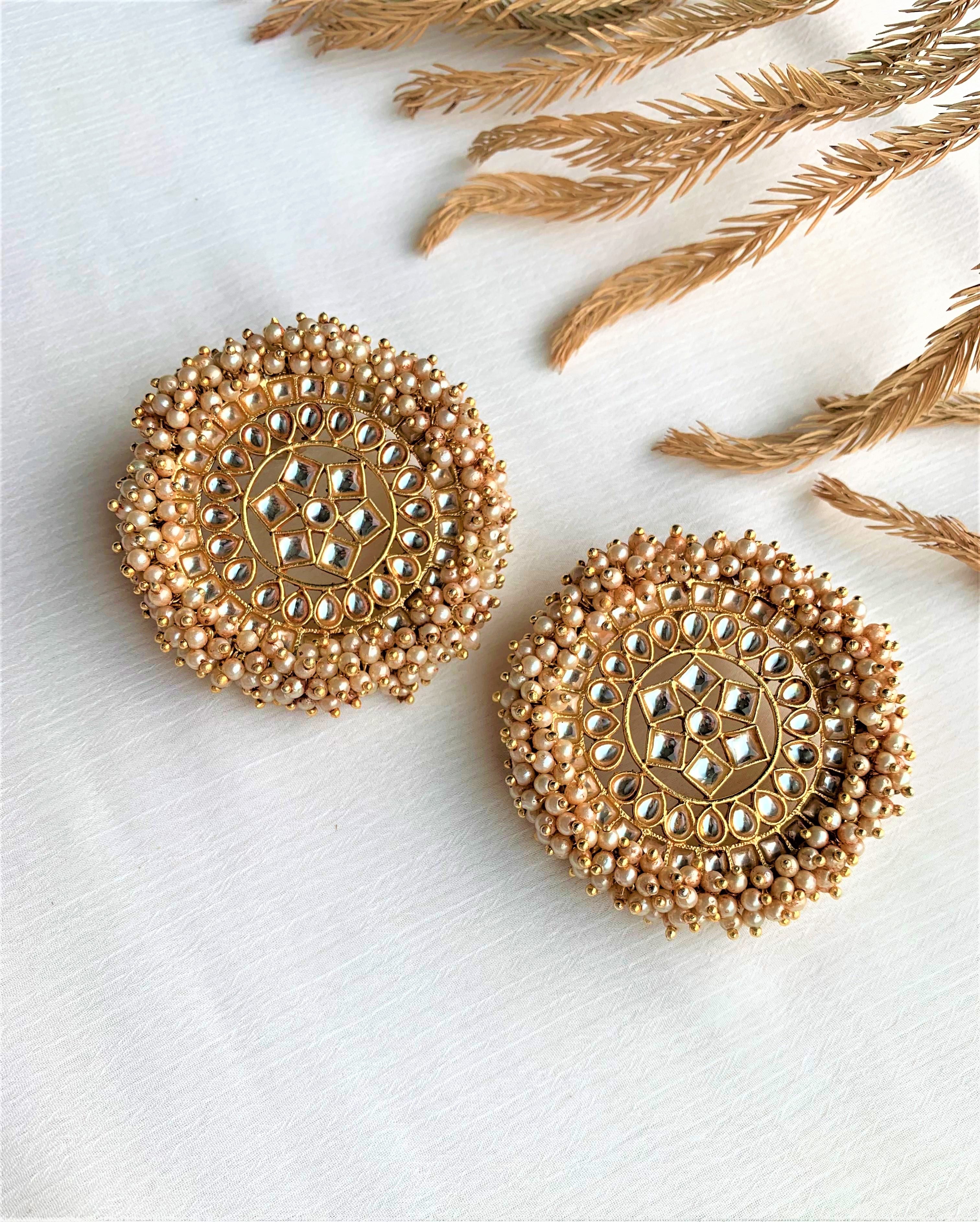 Krisha Kundan Oversized Ear Studs