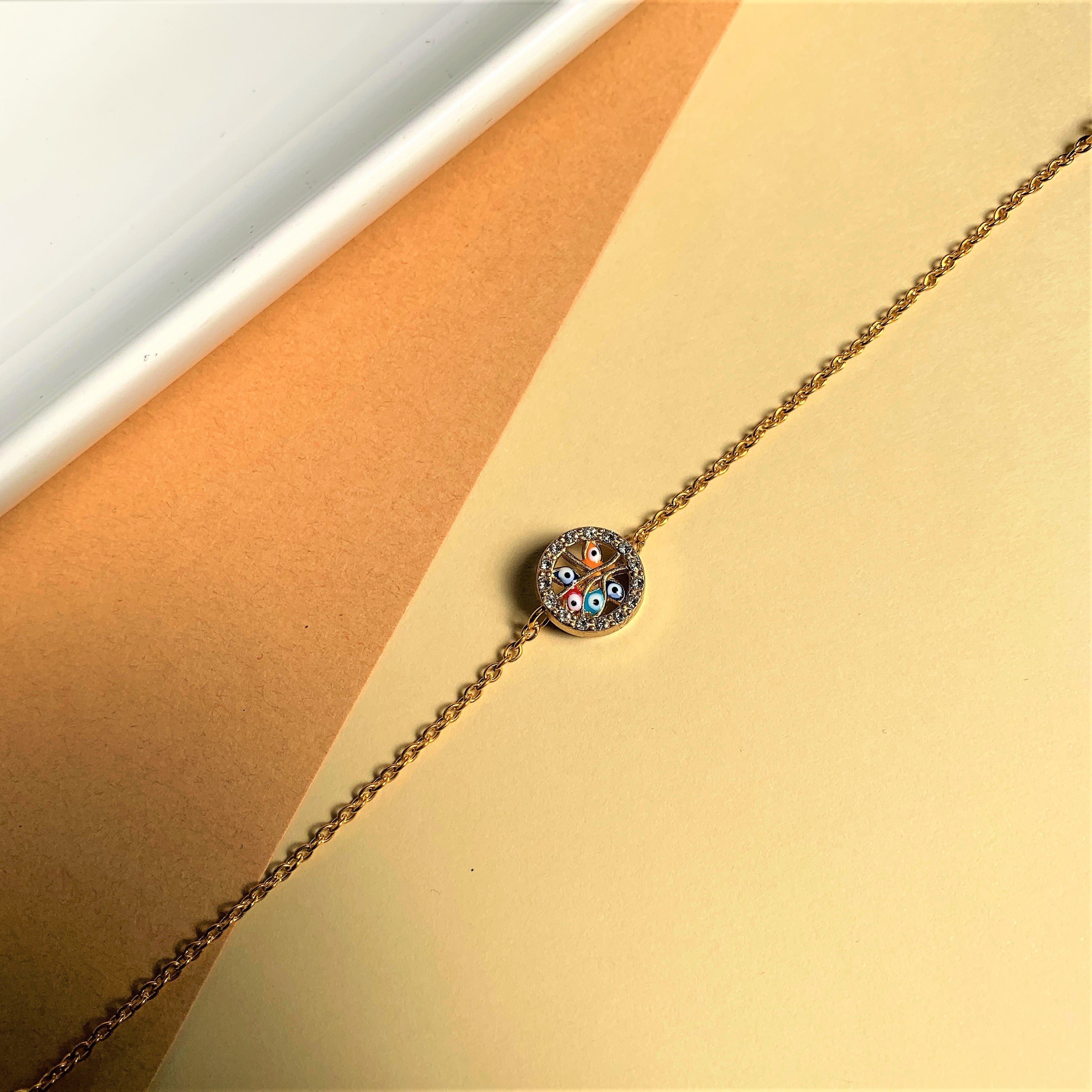 MULTICOLORED EVIL EYE BRACELET