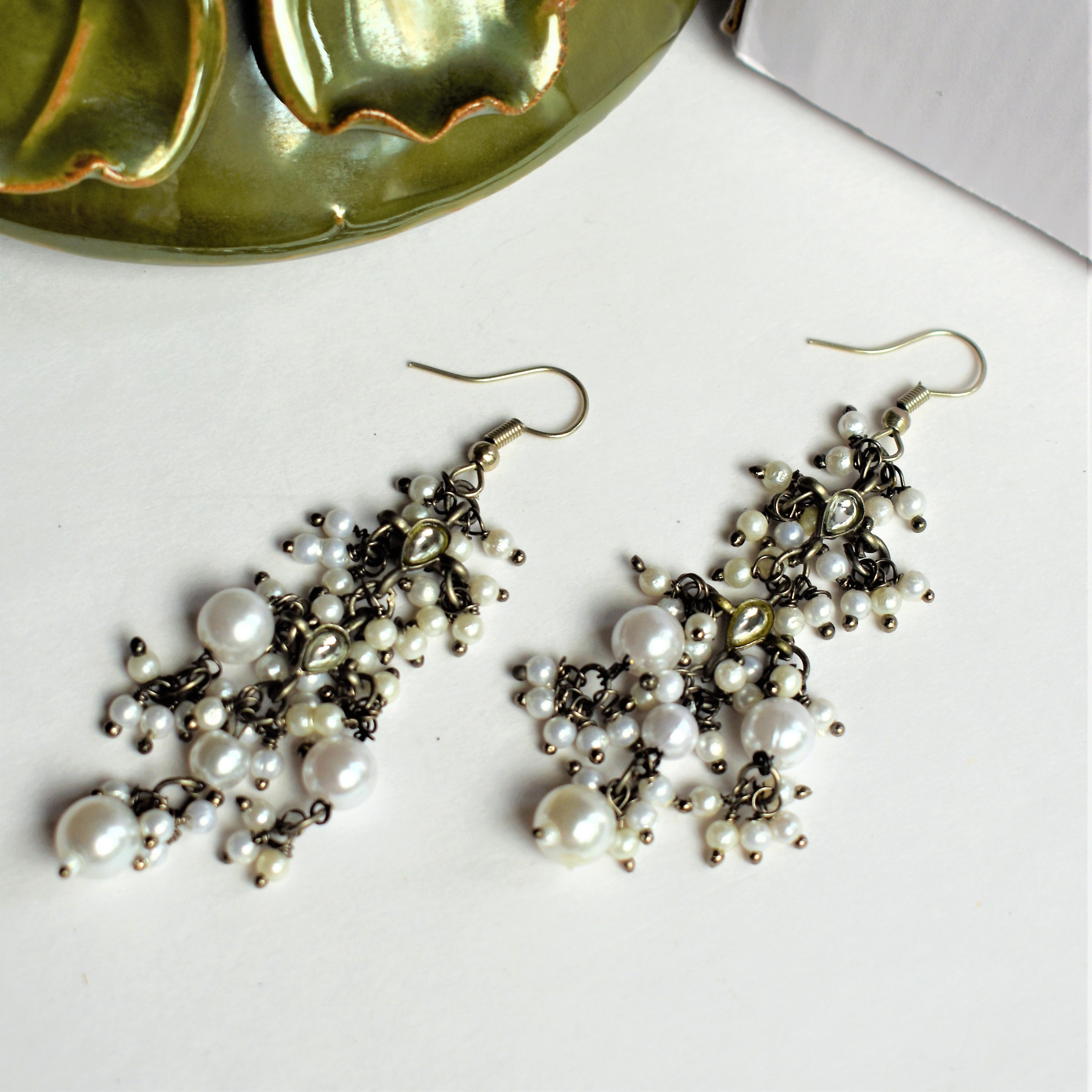 OXIDISED SILVER HOOK EARRING