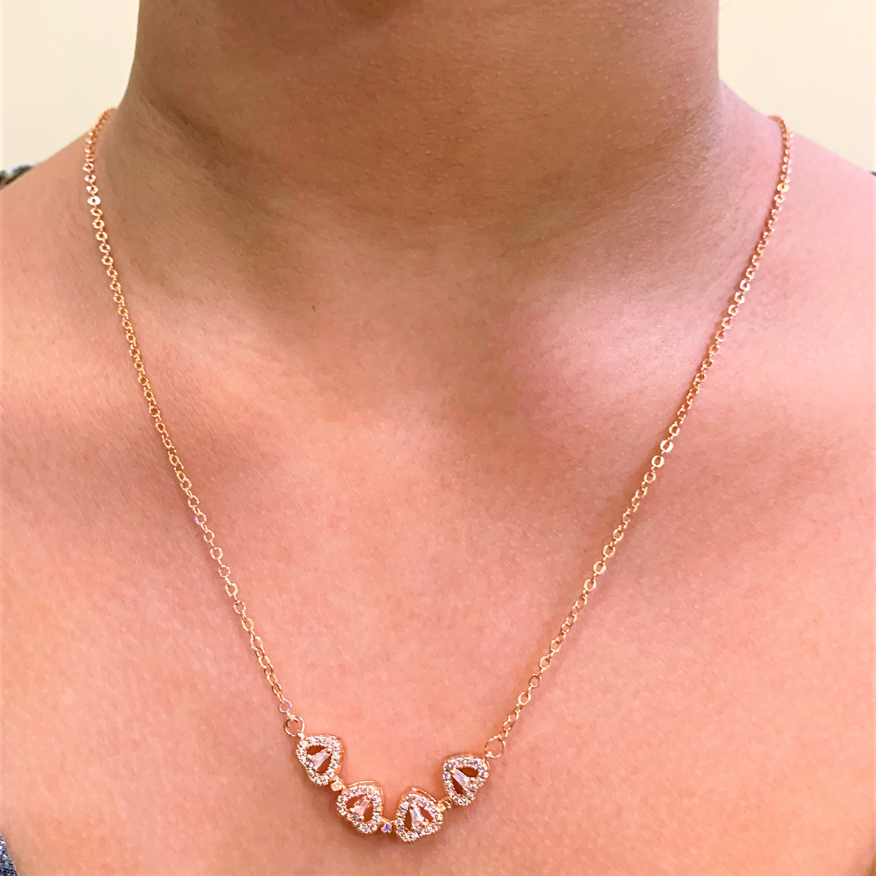 Rose Gold Plated American Diamond Pendant