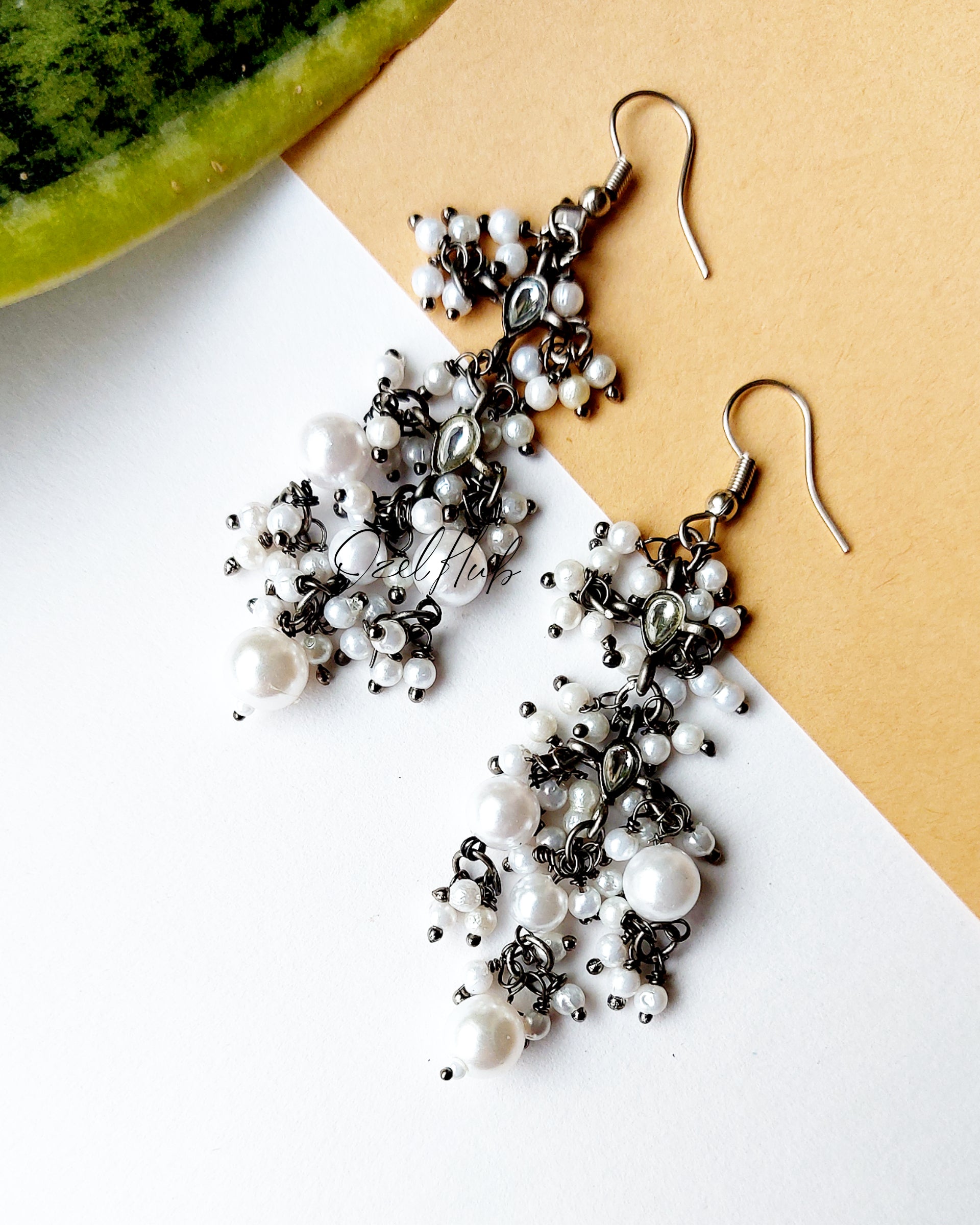 OXIDISED SILVER HOOK EARRING