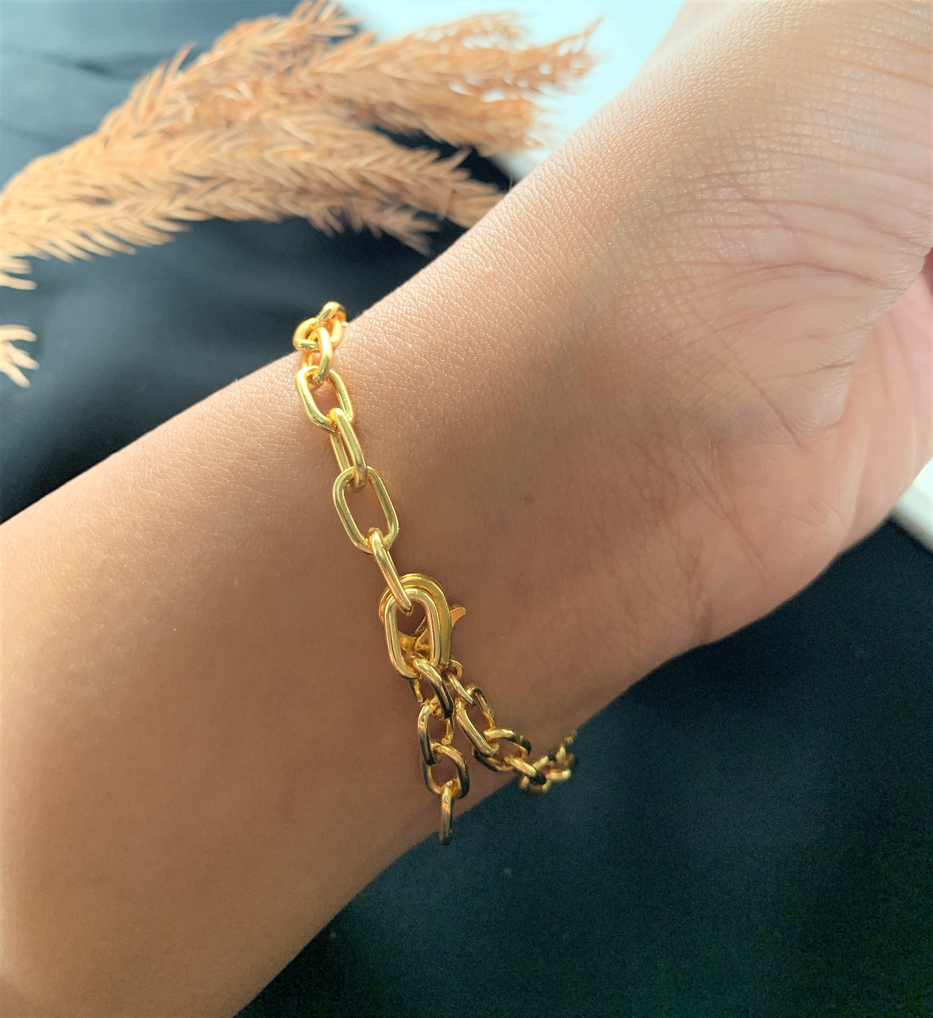 CHUNKY GOLD PLATED CHAIN BRACELET