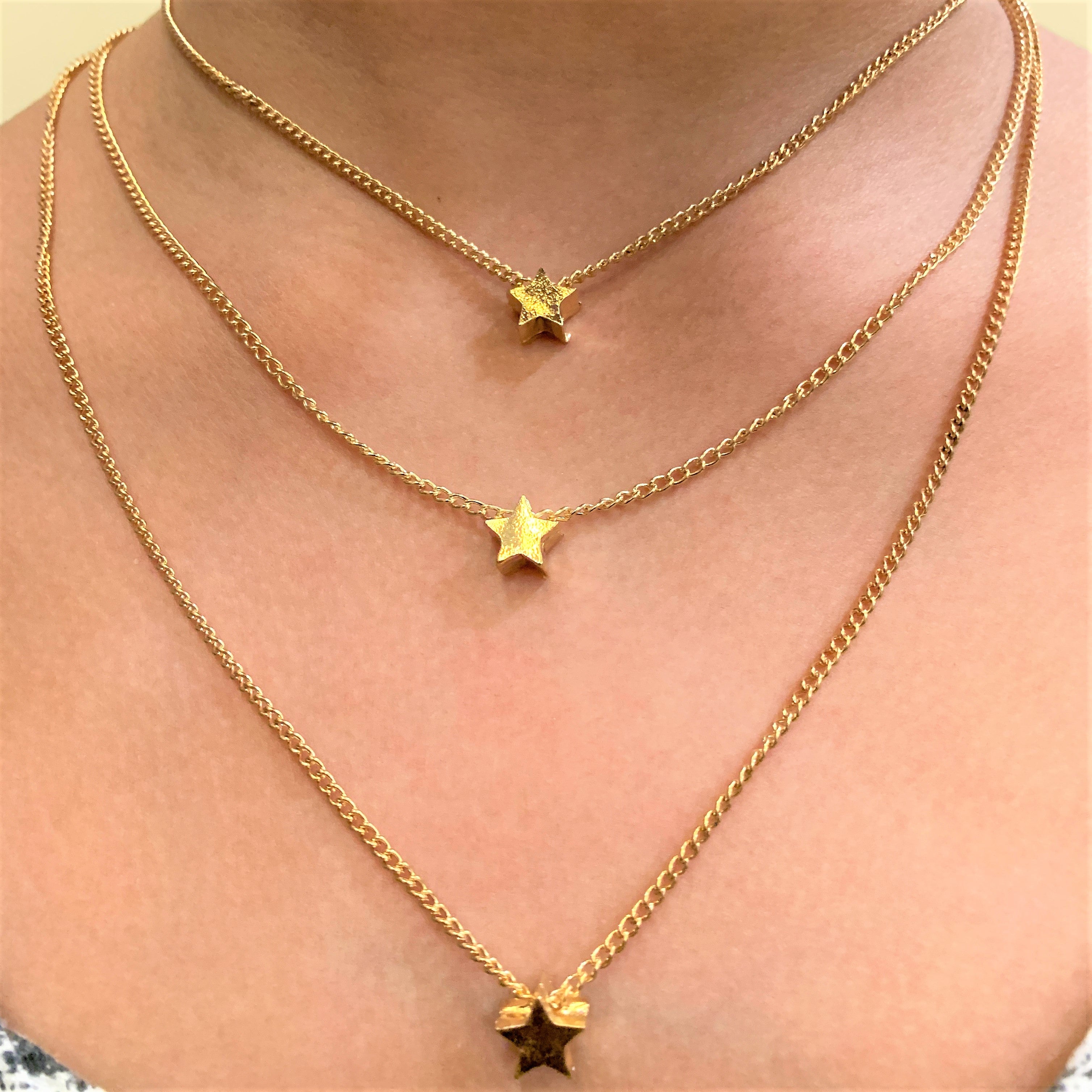 Gold Plated Triple Layered Charm Pendant