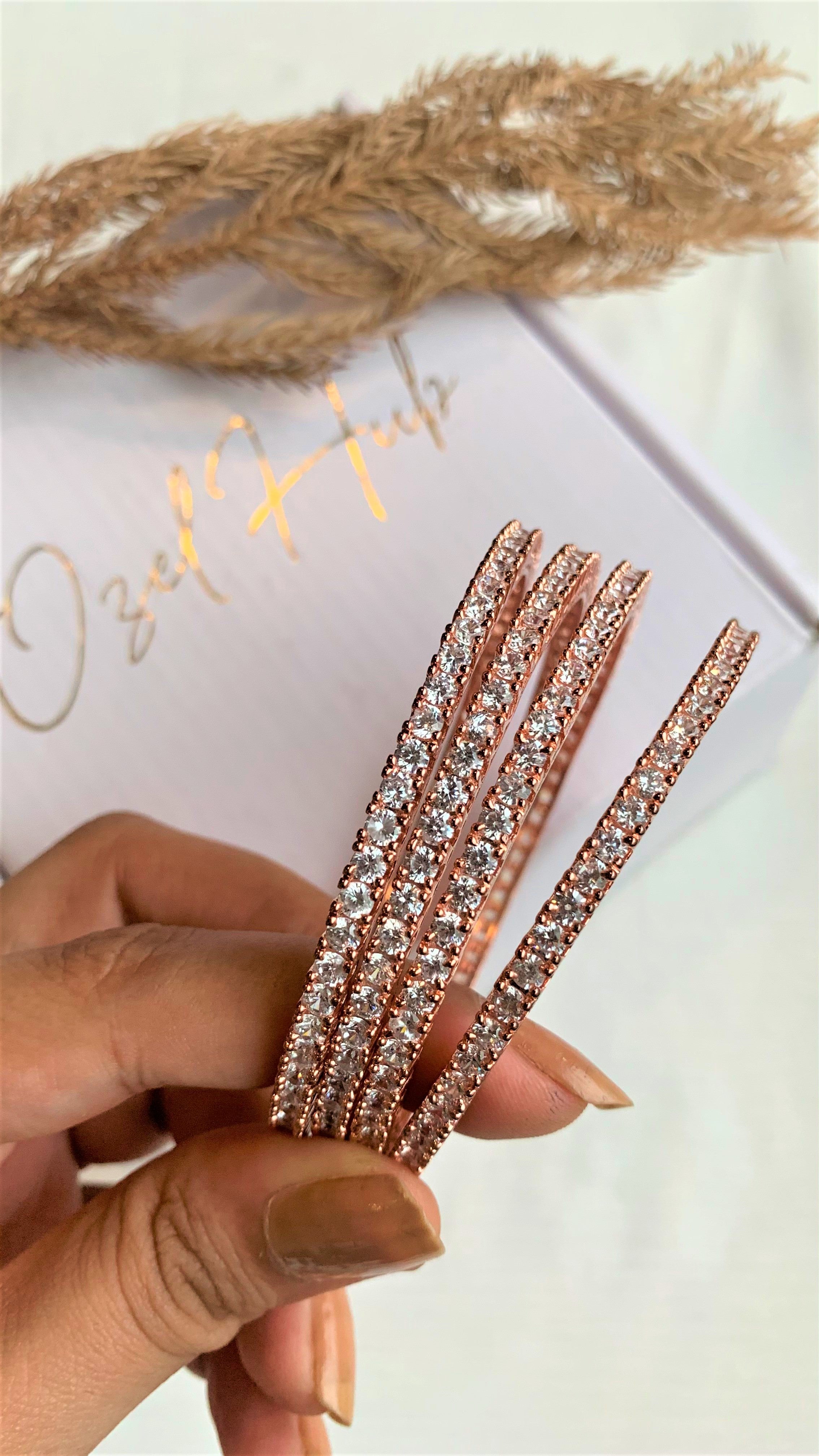 ZIVA AMERICAN DIAMOND BANGLES SET OF 4
