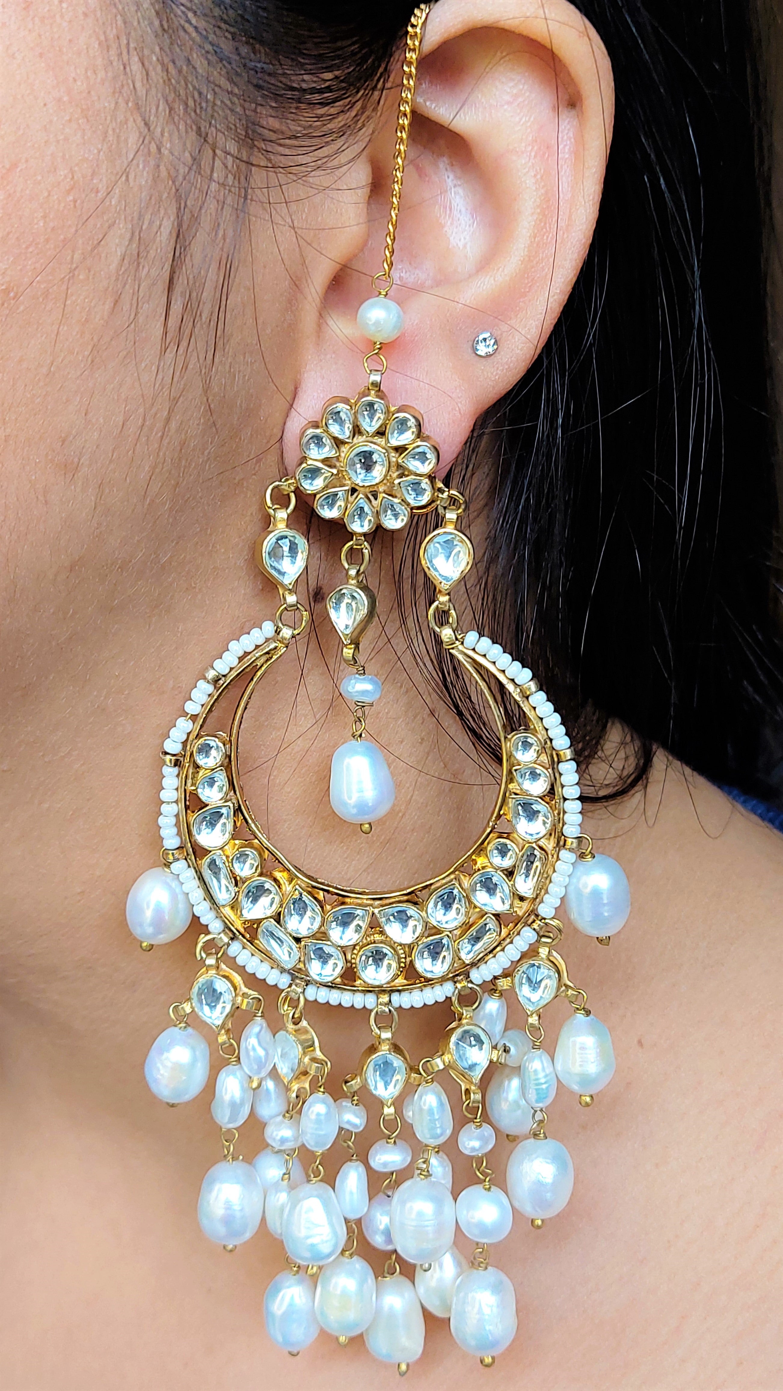 AALEKHYA KUNDAN CHANDBALI EARRING