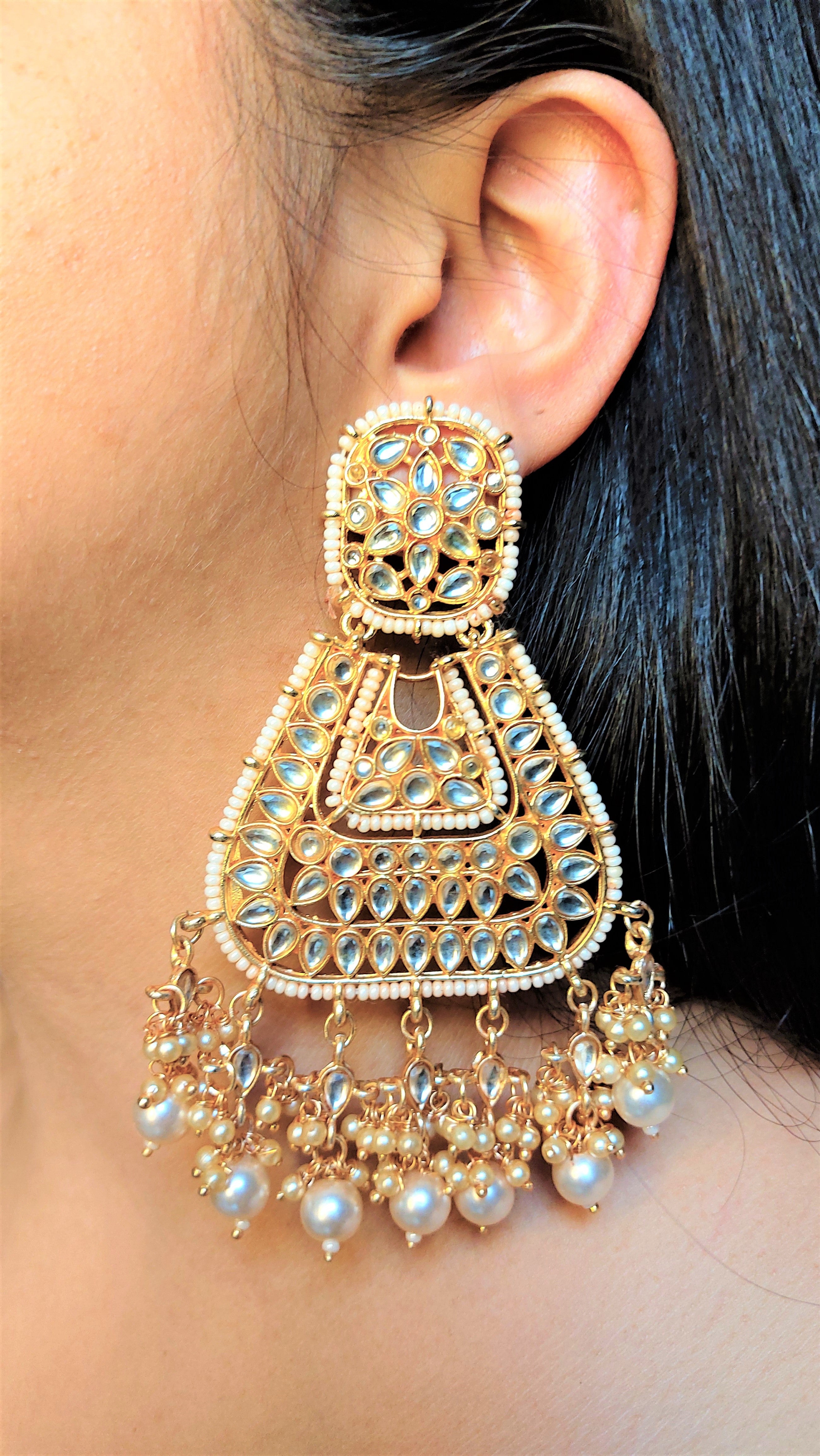 NAYIKA KUNDAN CHANDBALI EARRING