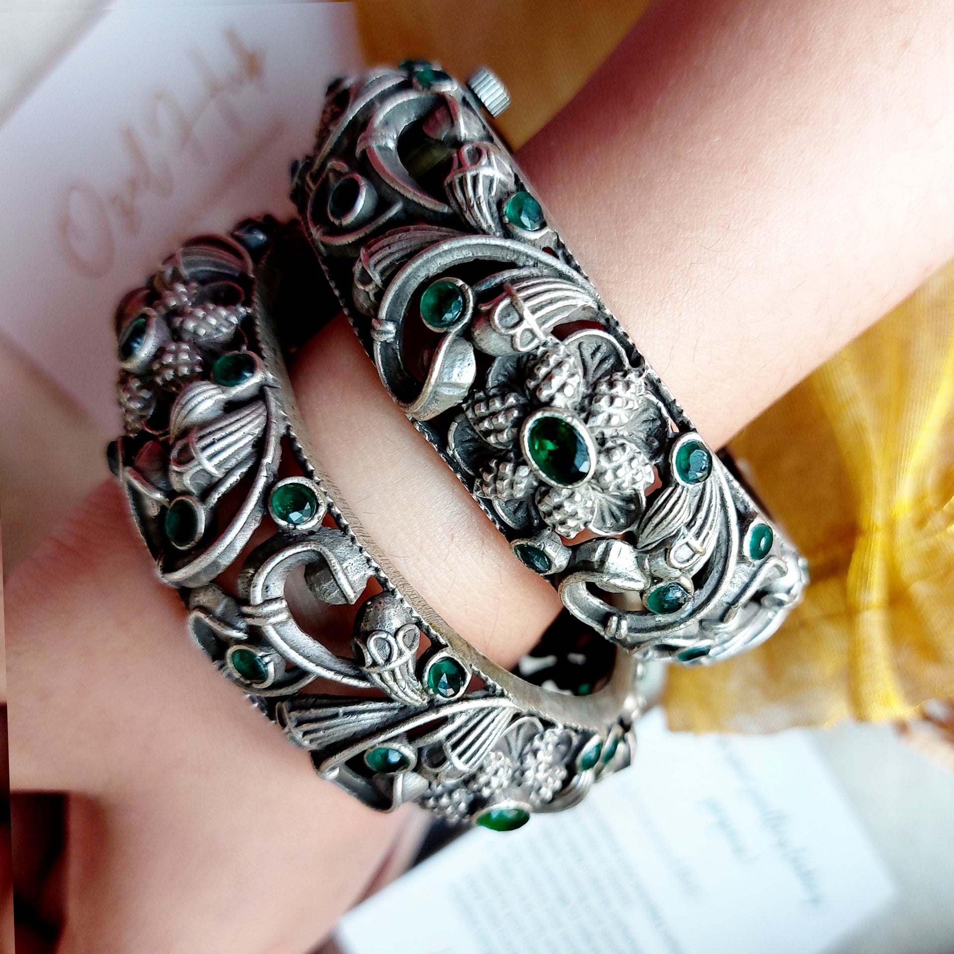 OXIDISED SILVER KADA SET