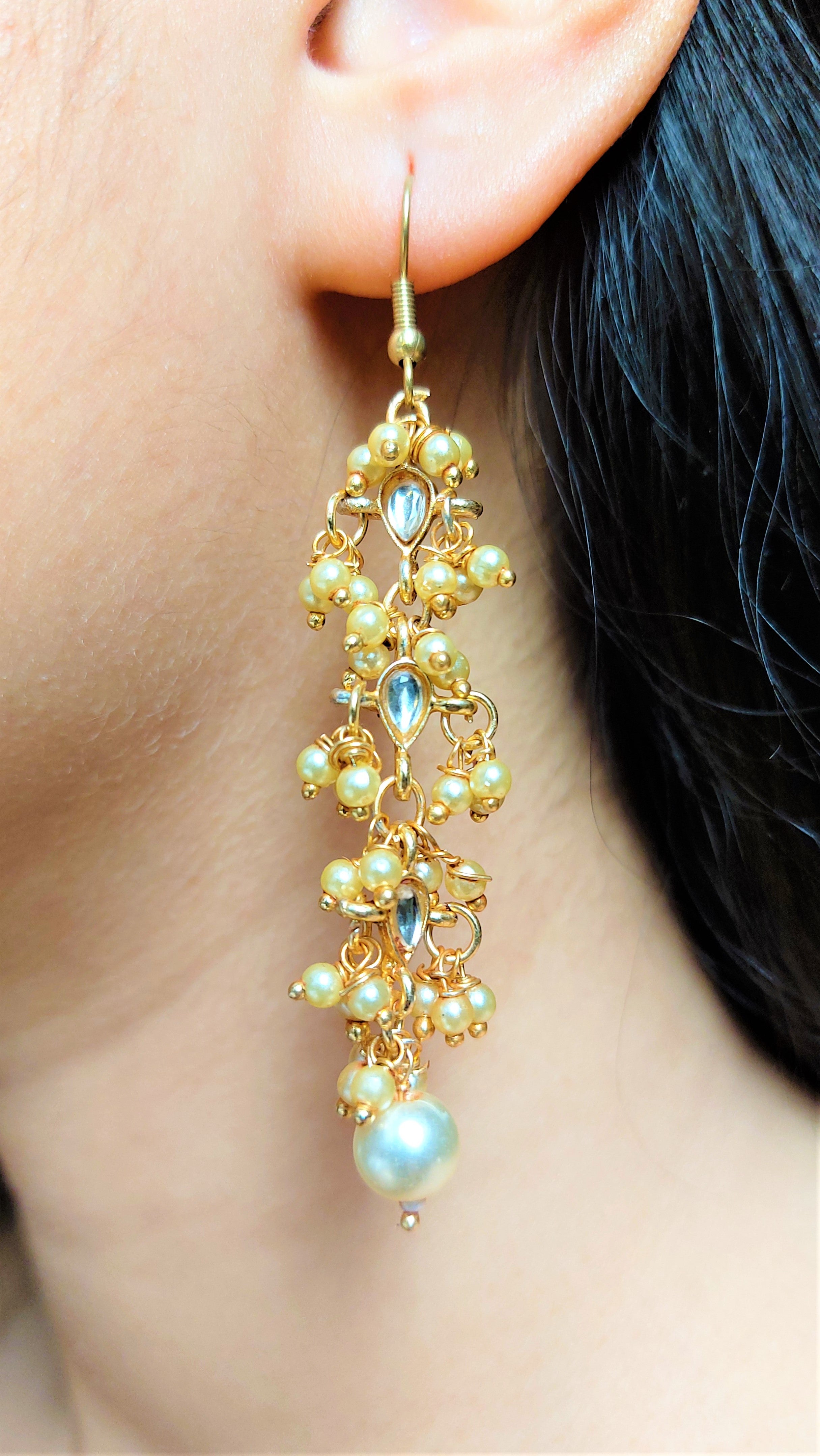KUNDAN HOOK EARRING