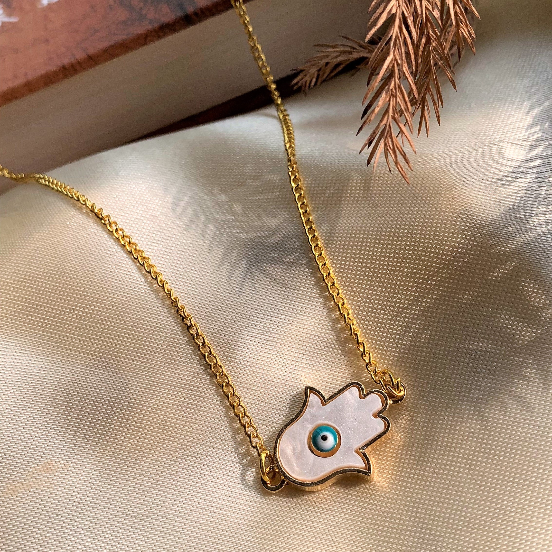 Hamsa Hand and Evil Eye Pendant