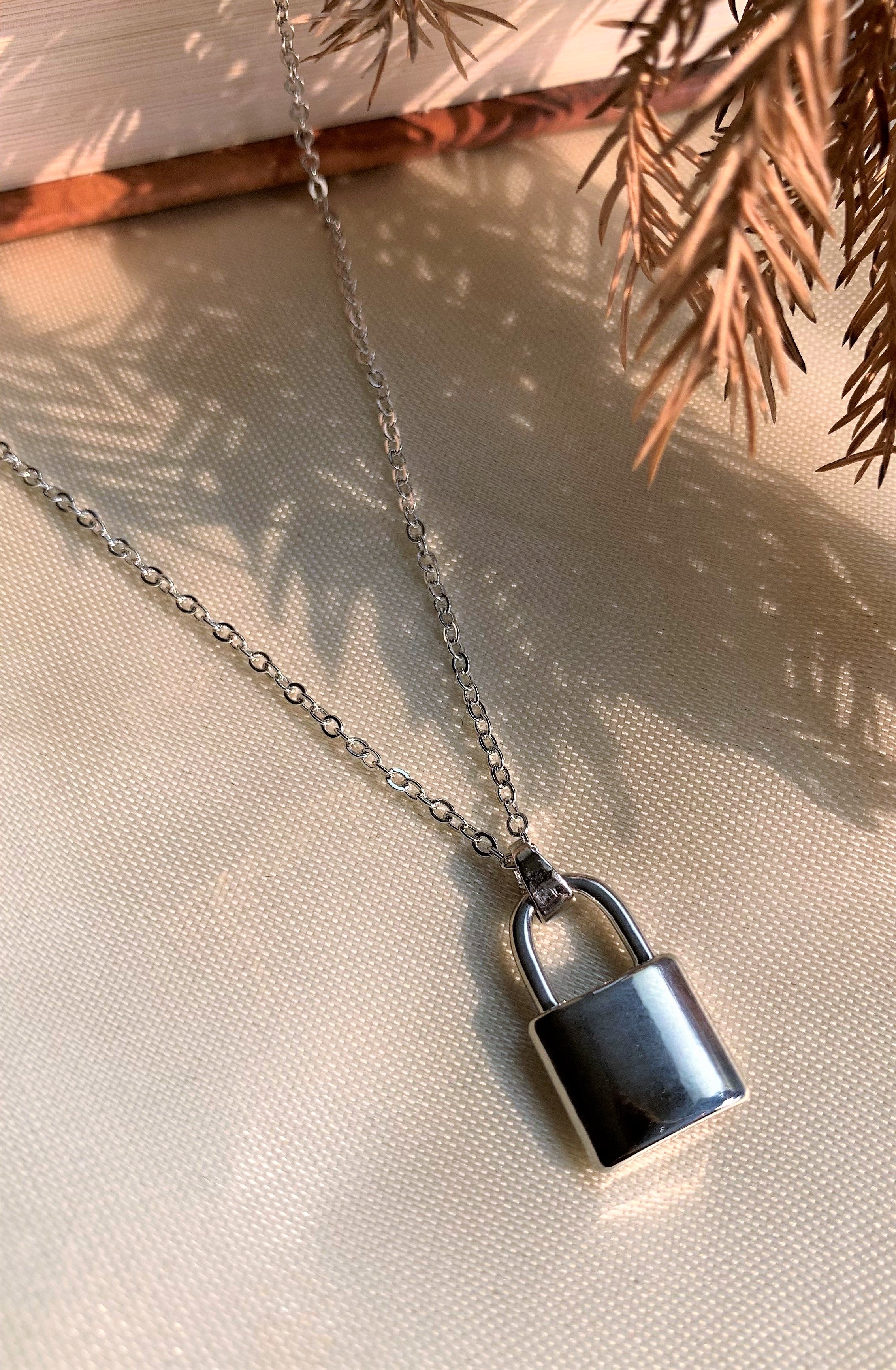 Silver Plated Lock Element Pendant