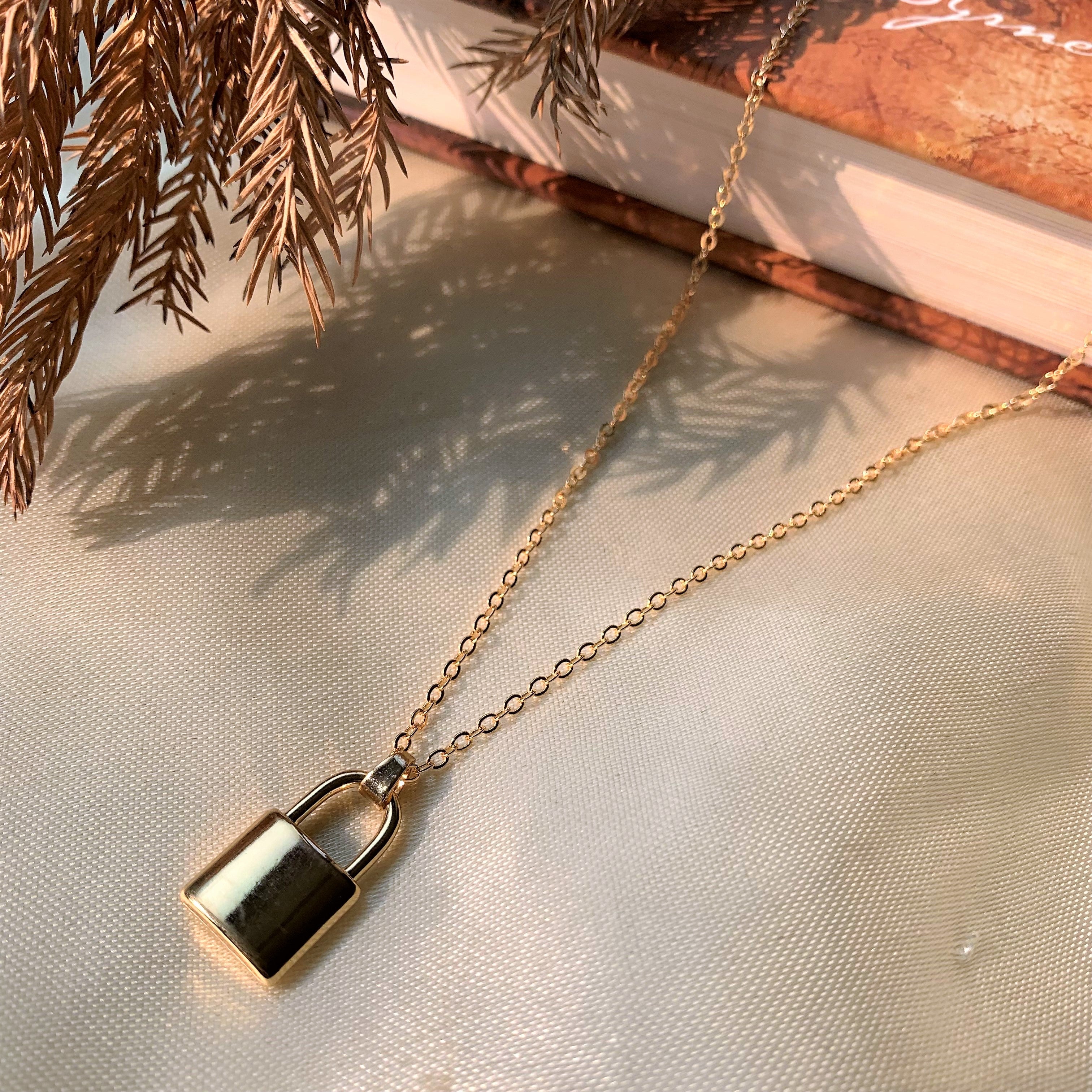 Gold Plated Lock Element Pendant