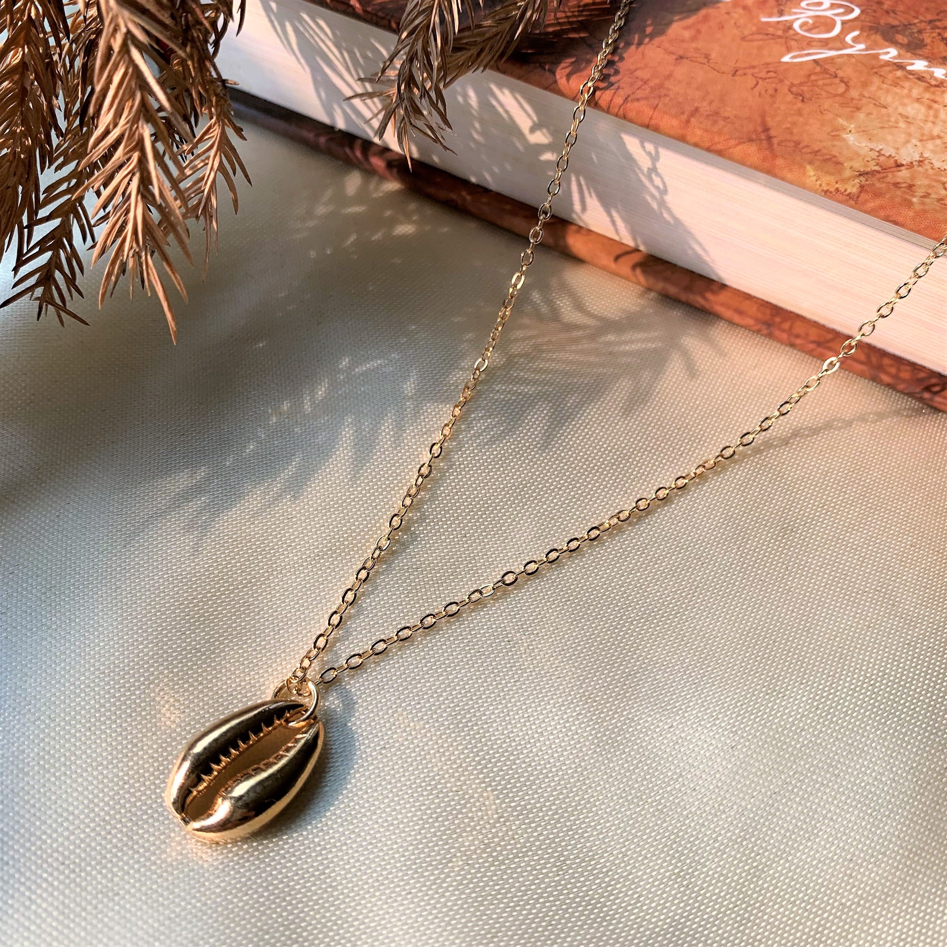 Gold Plated Sea Shell Element Pendant