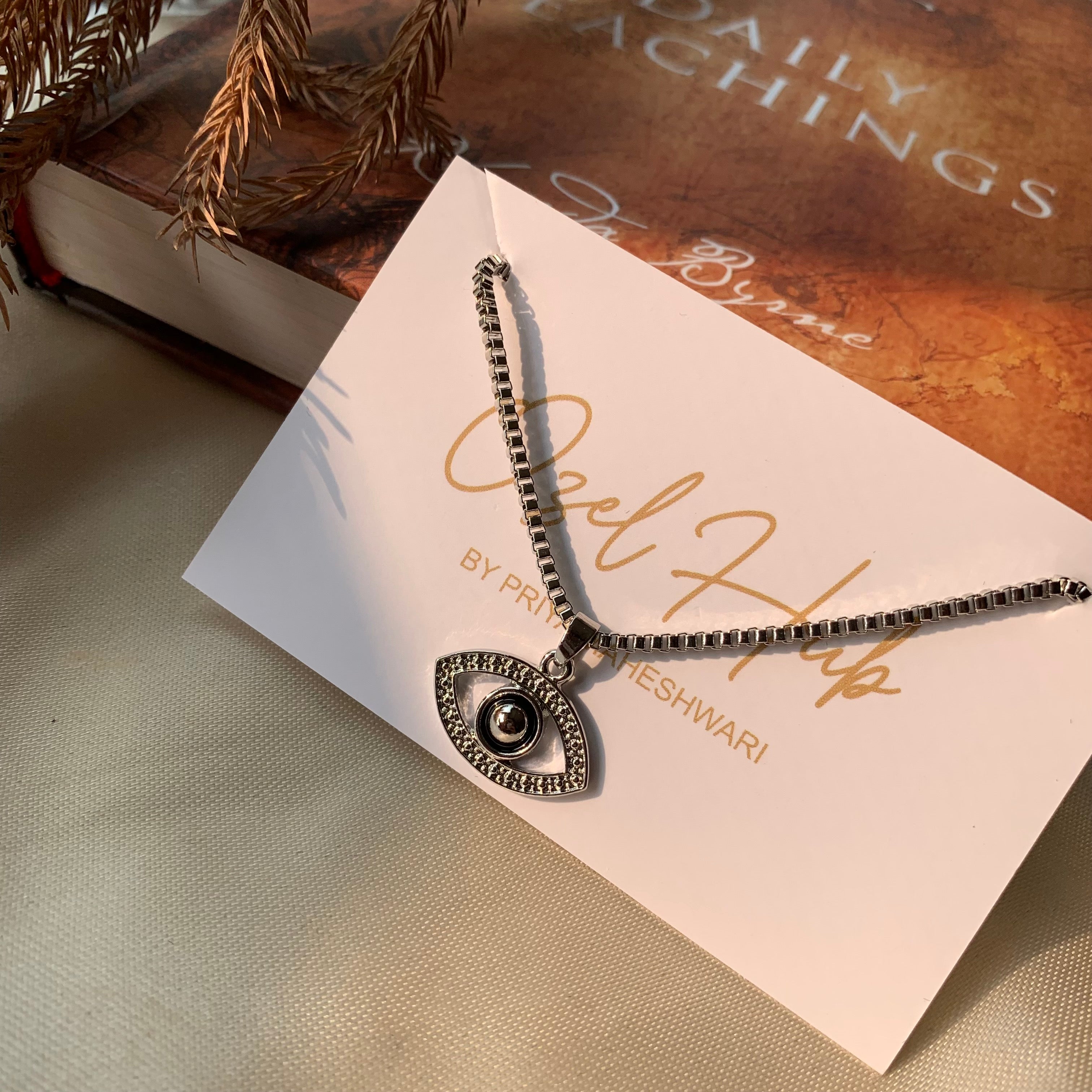 Silver Plated Evil Eye Pendant