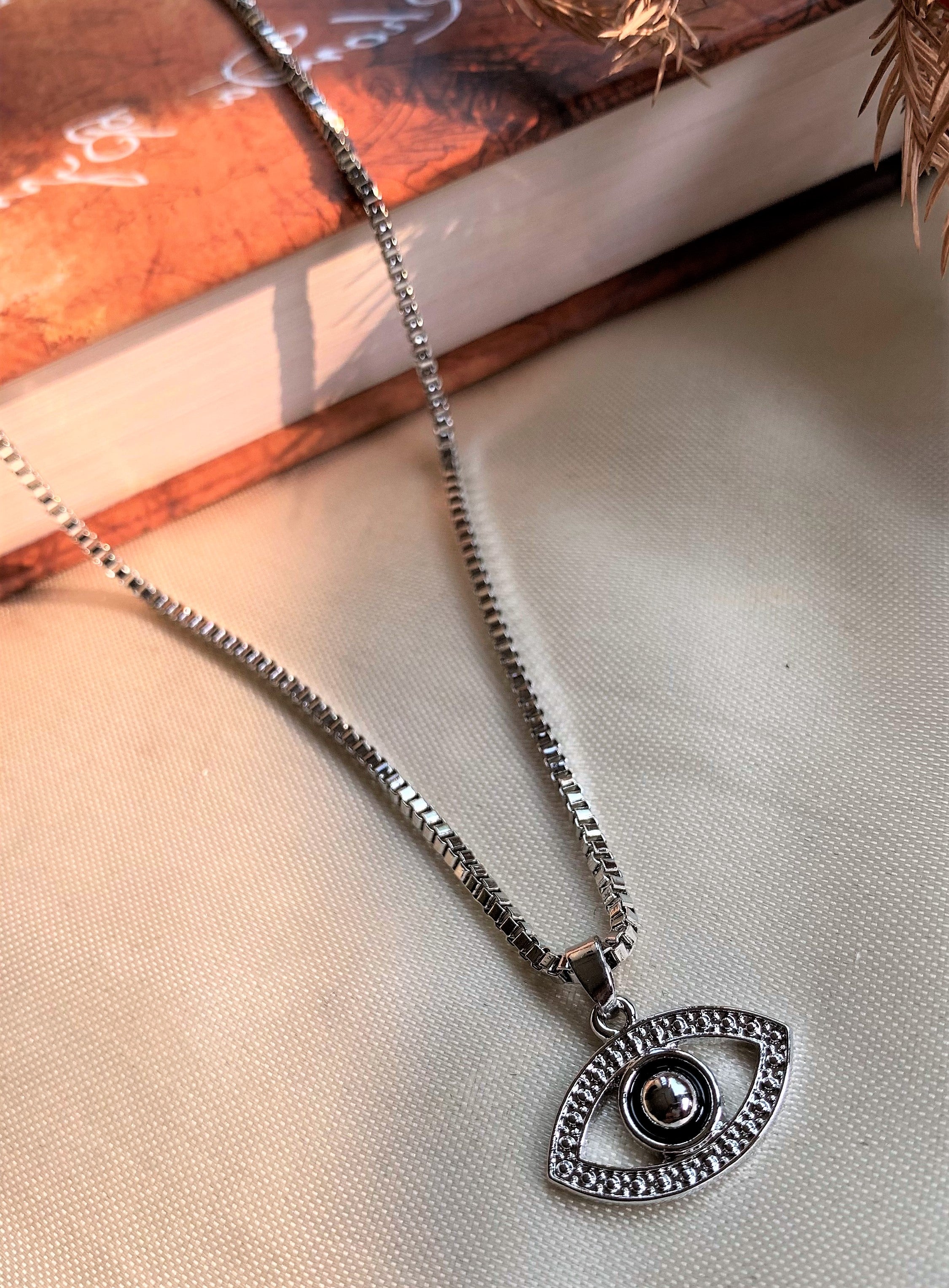 Silver Plated Evil Eye Pendant